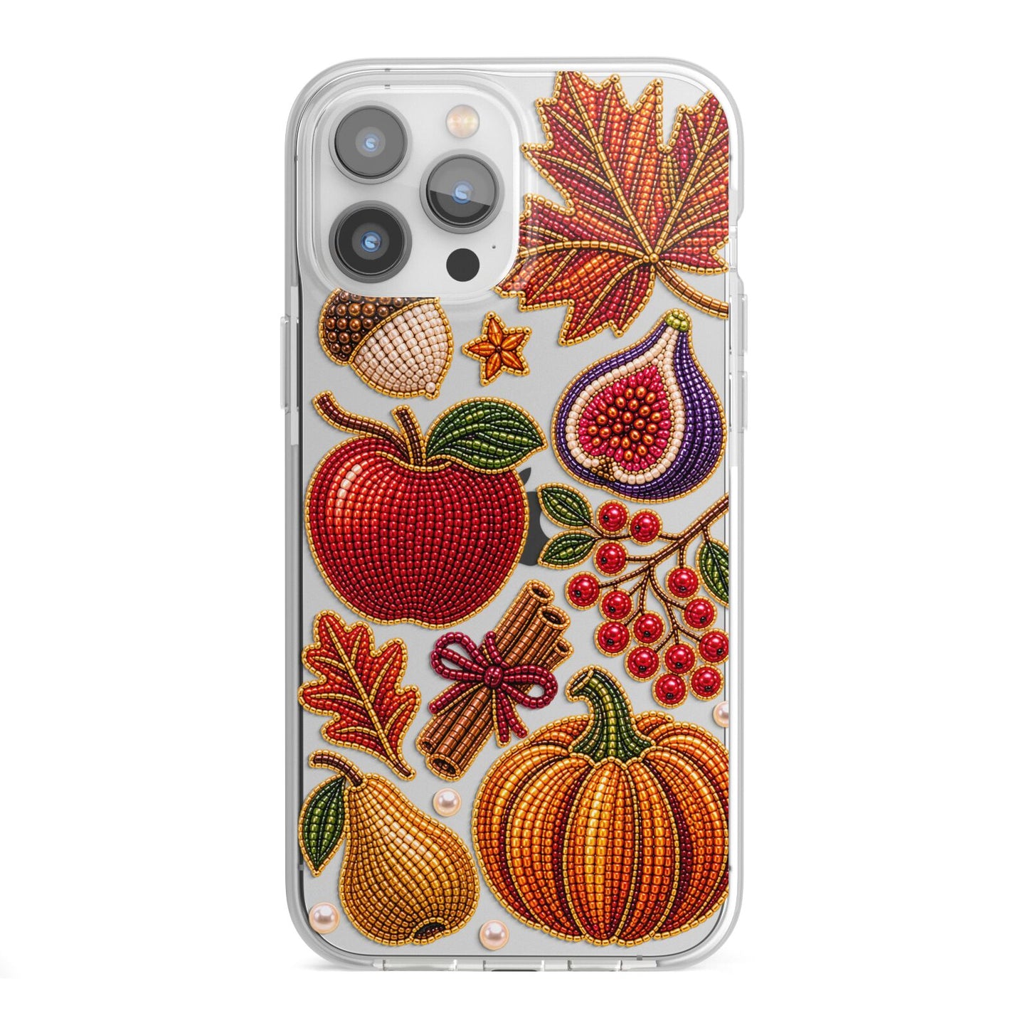Autumn Orchard Charms iPhone 13 Pro Max TPU Impact Case with White Edges