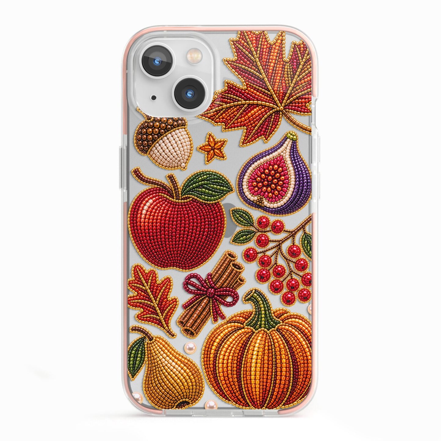 Autumn Orchard Charms iPhone 13 TPU Impact Case with Pink Edges