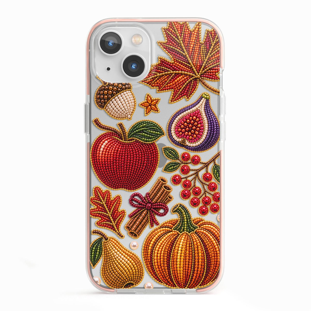 Autumn Orchard Charms iPhone 13 TPU Impact Case with Pink Edges