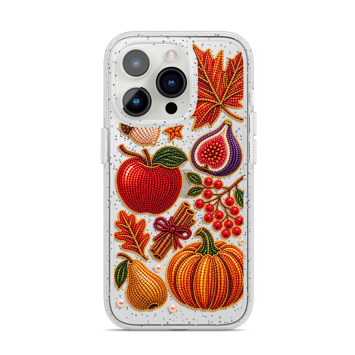 Autumn Orchard Charms iPhone 14 Pro Glitter Tough Case Silver
