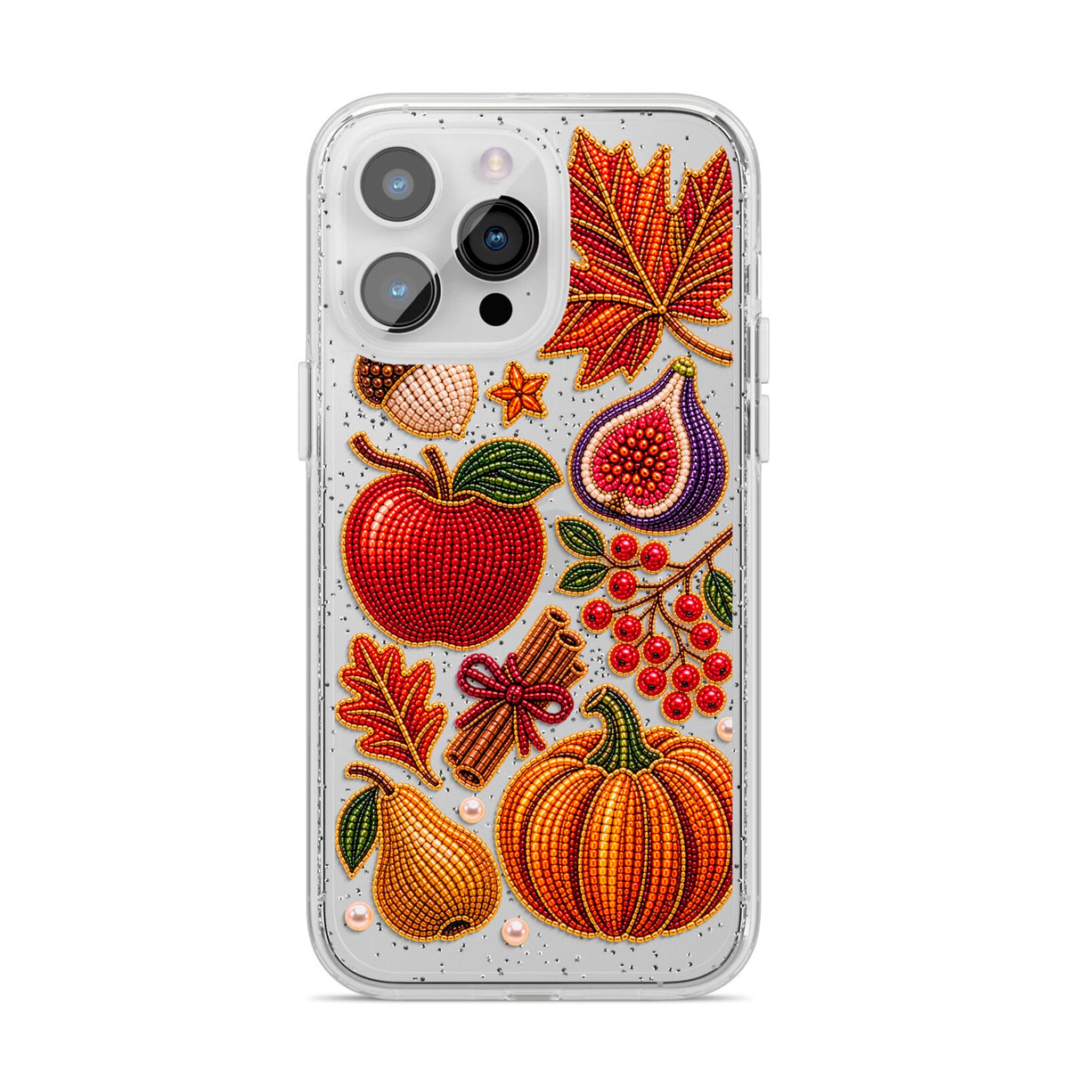 Autumn Orchard Charms iPhone 14 Pro Max Glitter Tough Case Silver