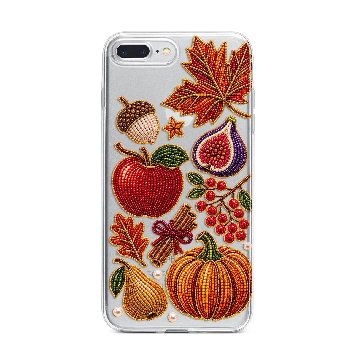 Autumn Orchard Charms iPhone 7 Plus Bumper Case on Silver iPhone