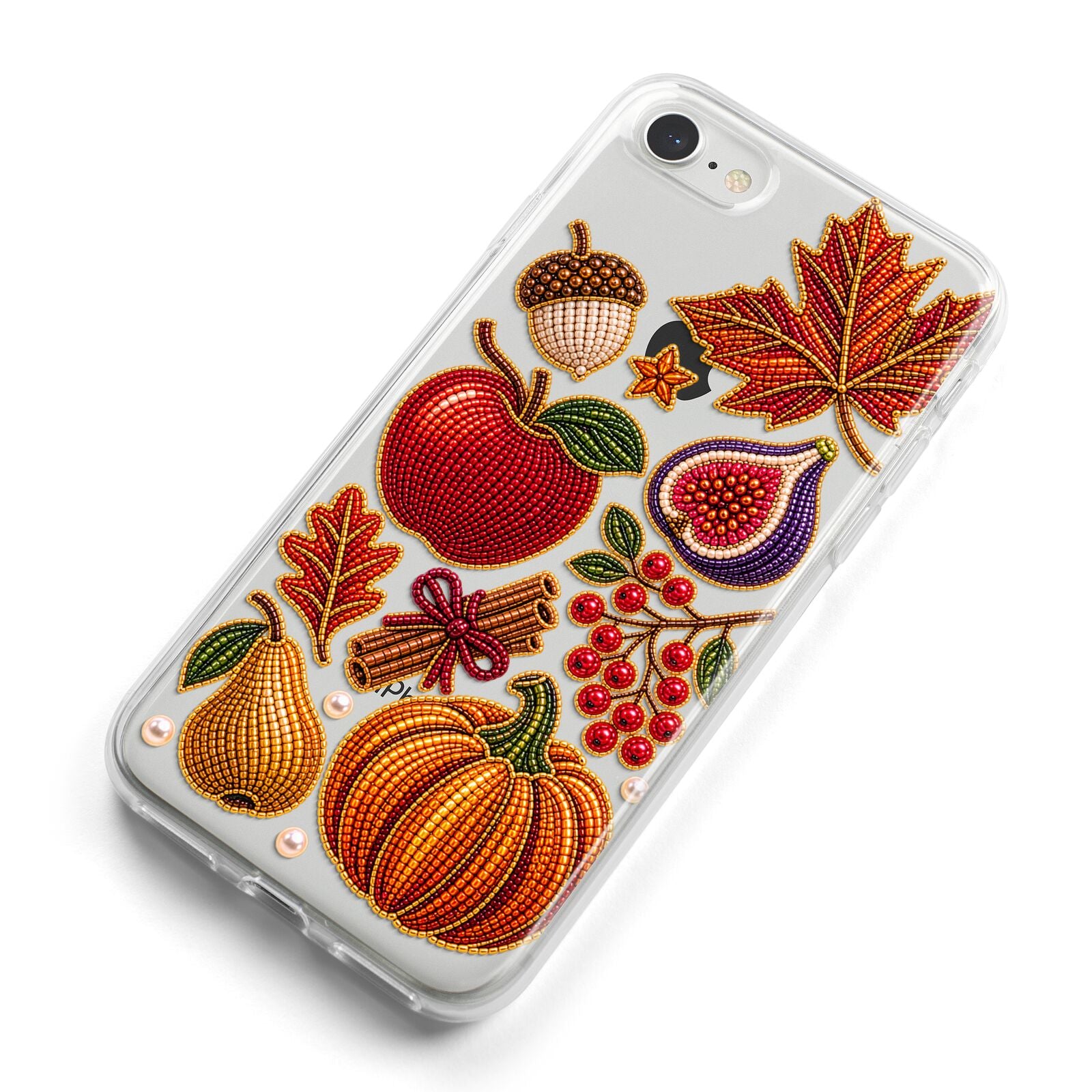 Autumn Orchard Charms iPhone 8 Bumper Case on Silver iPhone Alternative Image