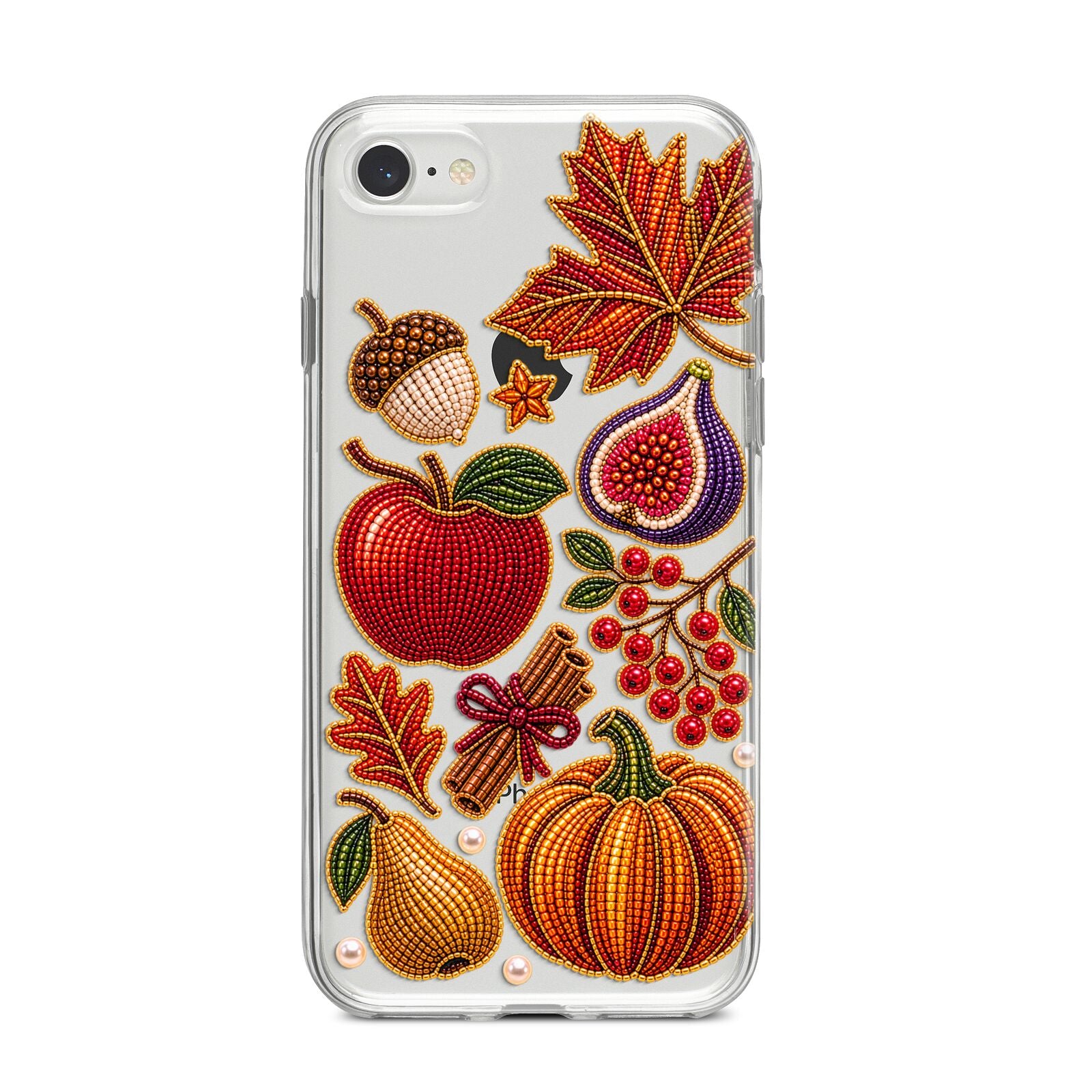 Autumn Orchard Charms iPhone 8 Bumper Case on Silver iPhone