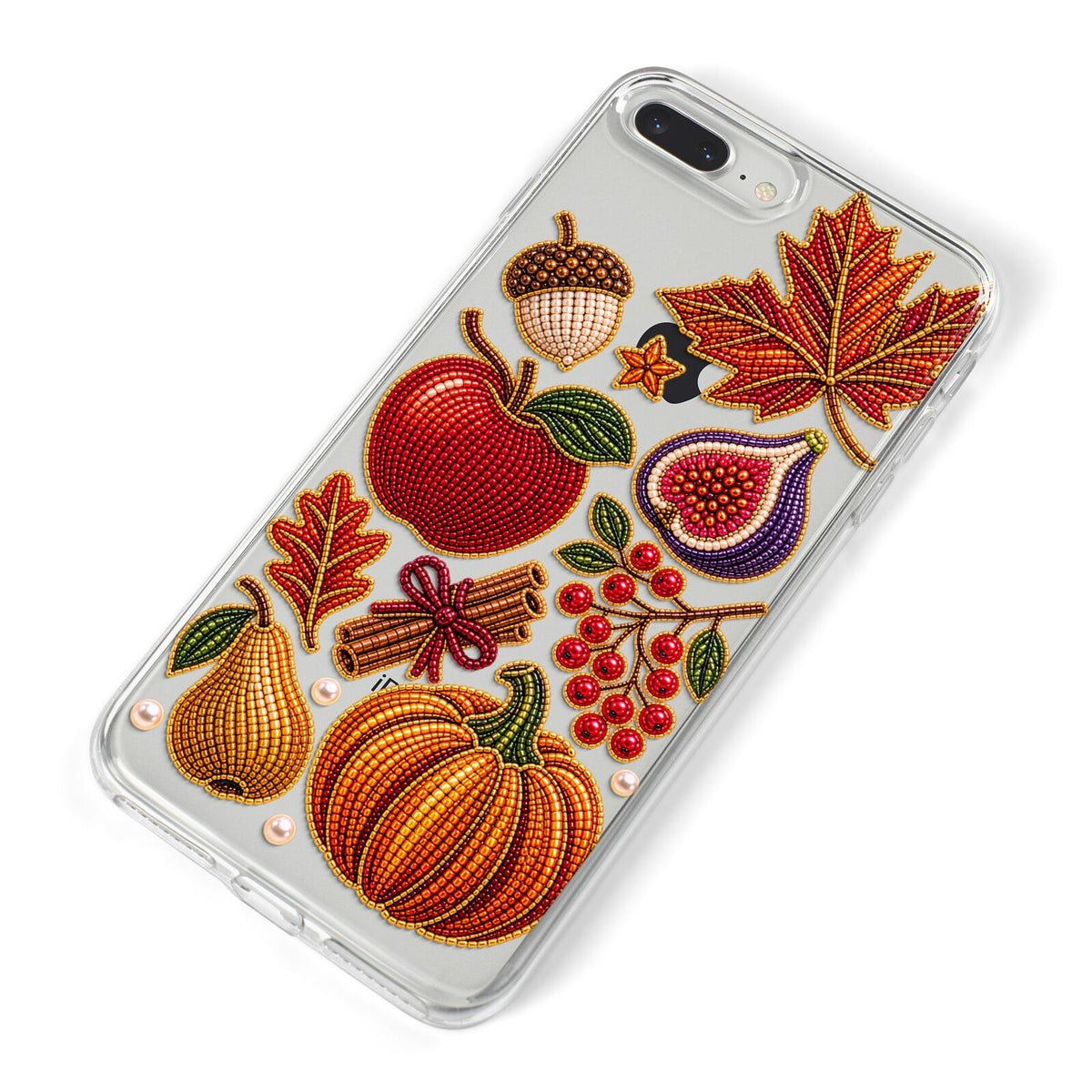 Autumn Orchard Charms iPhone 8 Plus Bumper Case on Silver iPhone Alternative Image