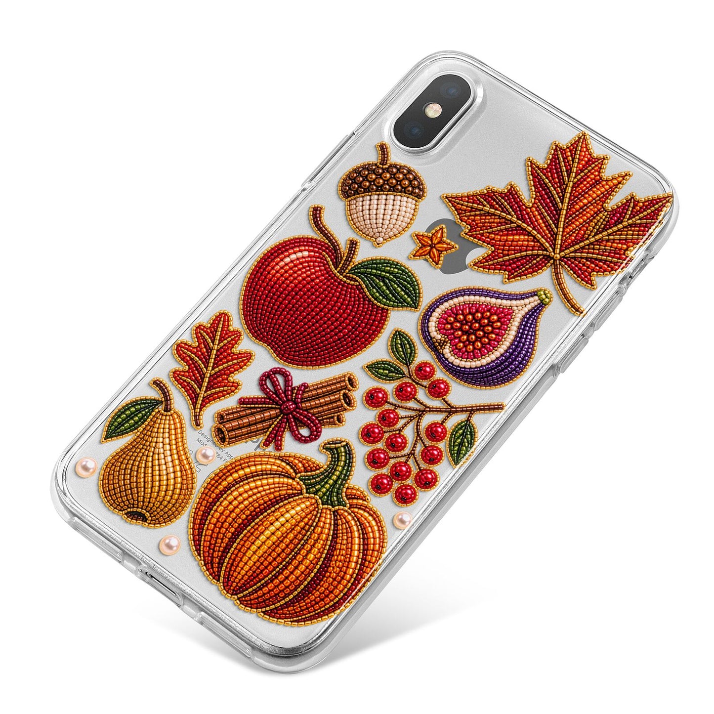 Autumn Orchard Charms iPhone X Bumper Case on Silver iPhone