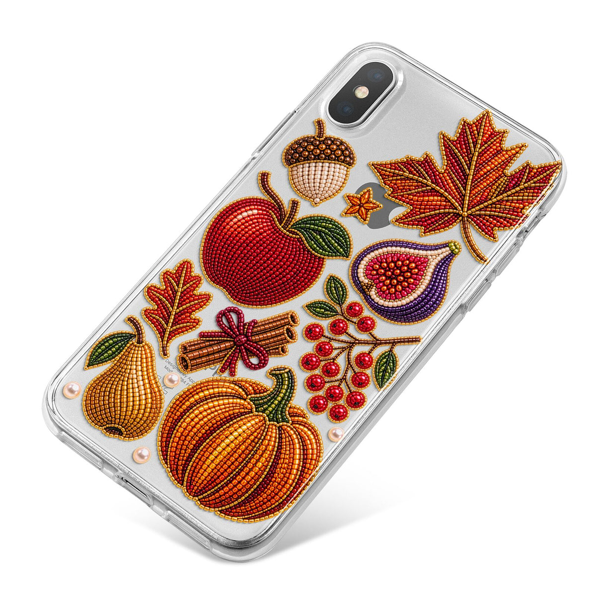 Autumn Orchard Charms iPhone X Bumper Case on Silver iPhone