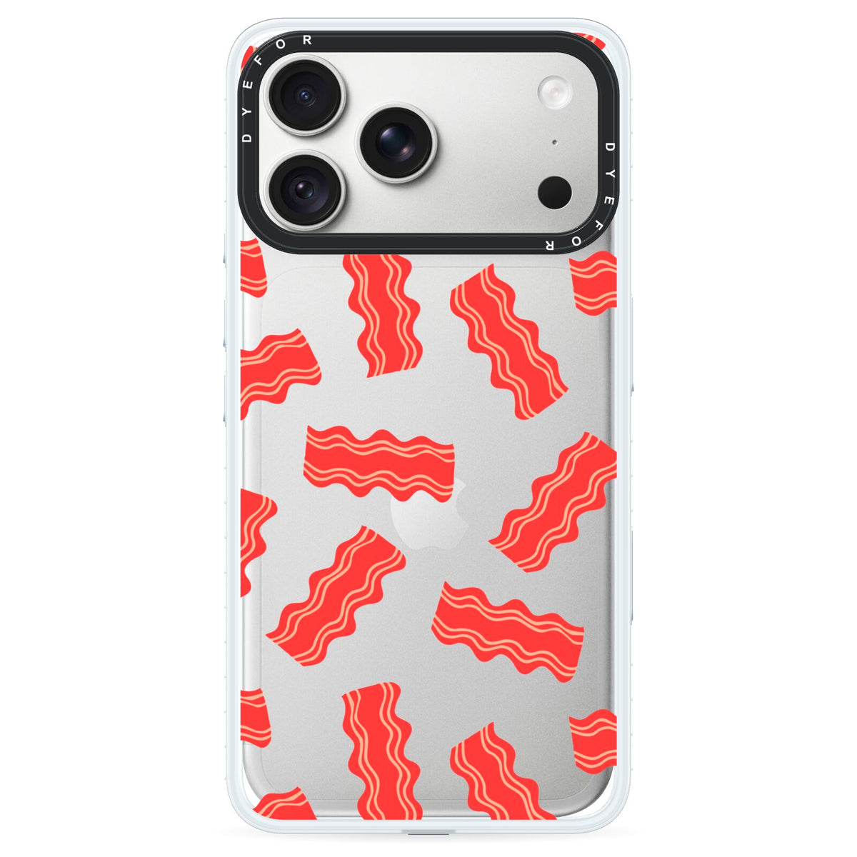 Bacon iPhone 18 Pro Max Black Impact Pre order Case on Silver phone