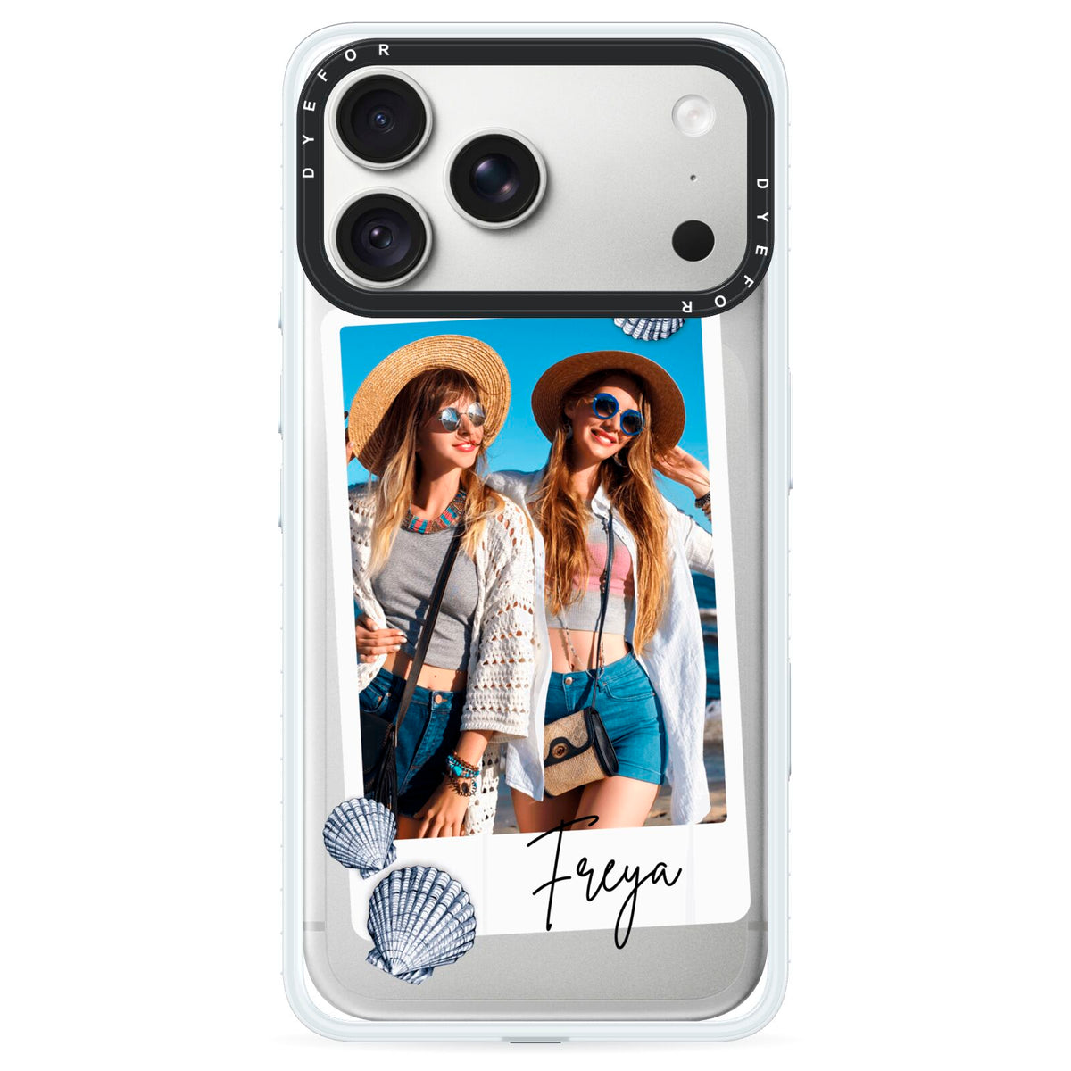 Beach Photo iPhone 18 Pro Max Black Impact Pre order Case on Silver phone