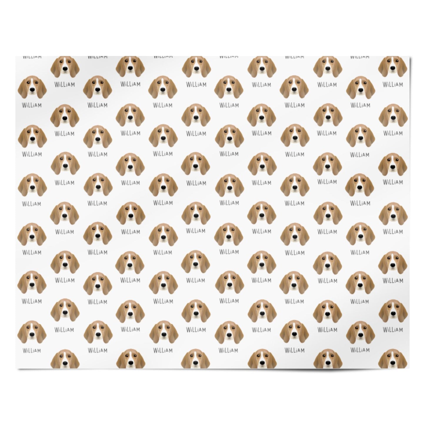 Beagle Icon with Name Personalised Wrapping Paper Alternative