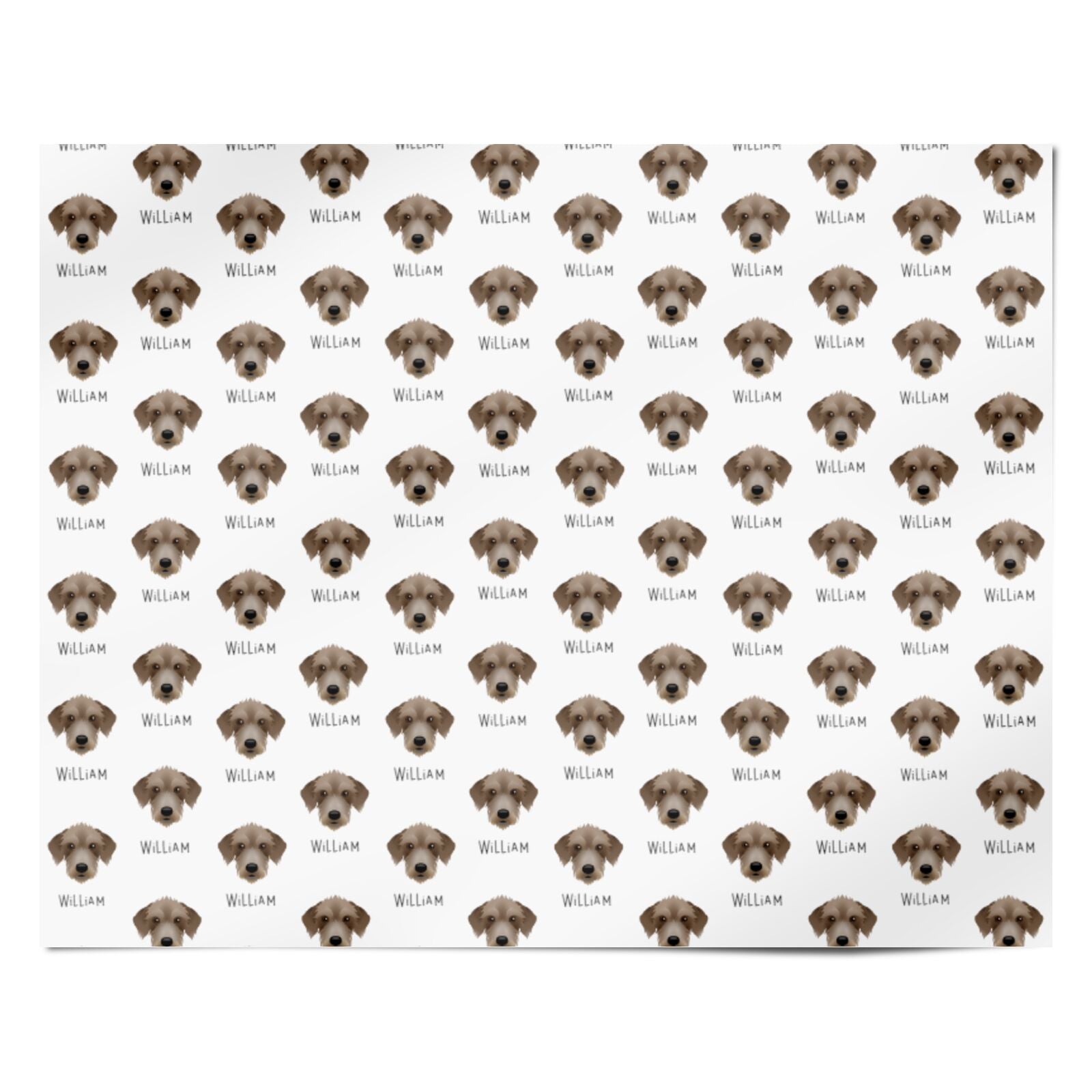 Bedlington Whippet Icon with Name Personalised Wrapping Paper Alternative