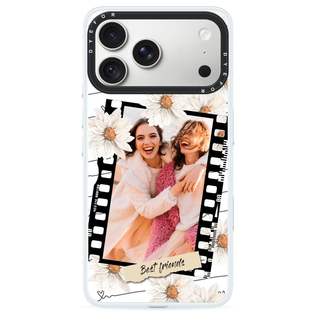 Best Friend Photo iPhone 18 Pro Black Impact Pre order Case on Silver phone