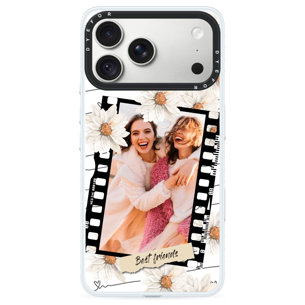 Best Friend Photo iPhone 18 Pro Max Black Impact Pre order Case on Silver phone