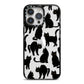 Black Cat iPhone 14 Pro Max Black Impact Case on Silver phone