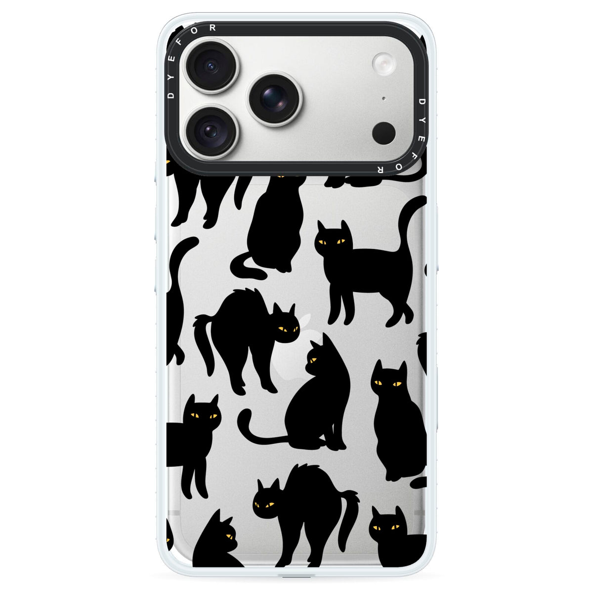 Black Cat iPhone 18 Pro Max Black Impact Pre order Case on Silver phone