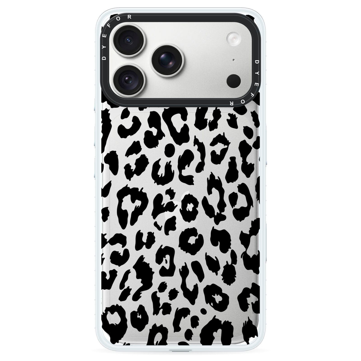 Black Leopard Print iPhone 18 Pro Max Black Impact Pre order Case on Silver phone