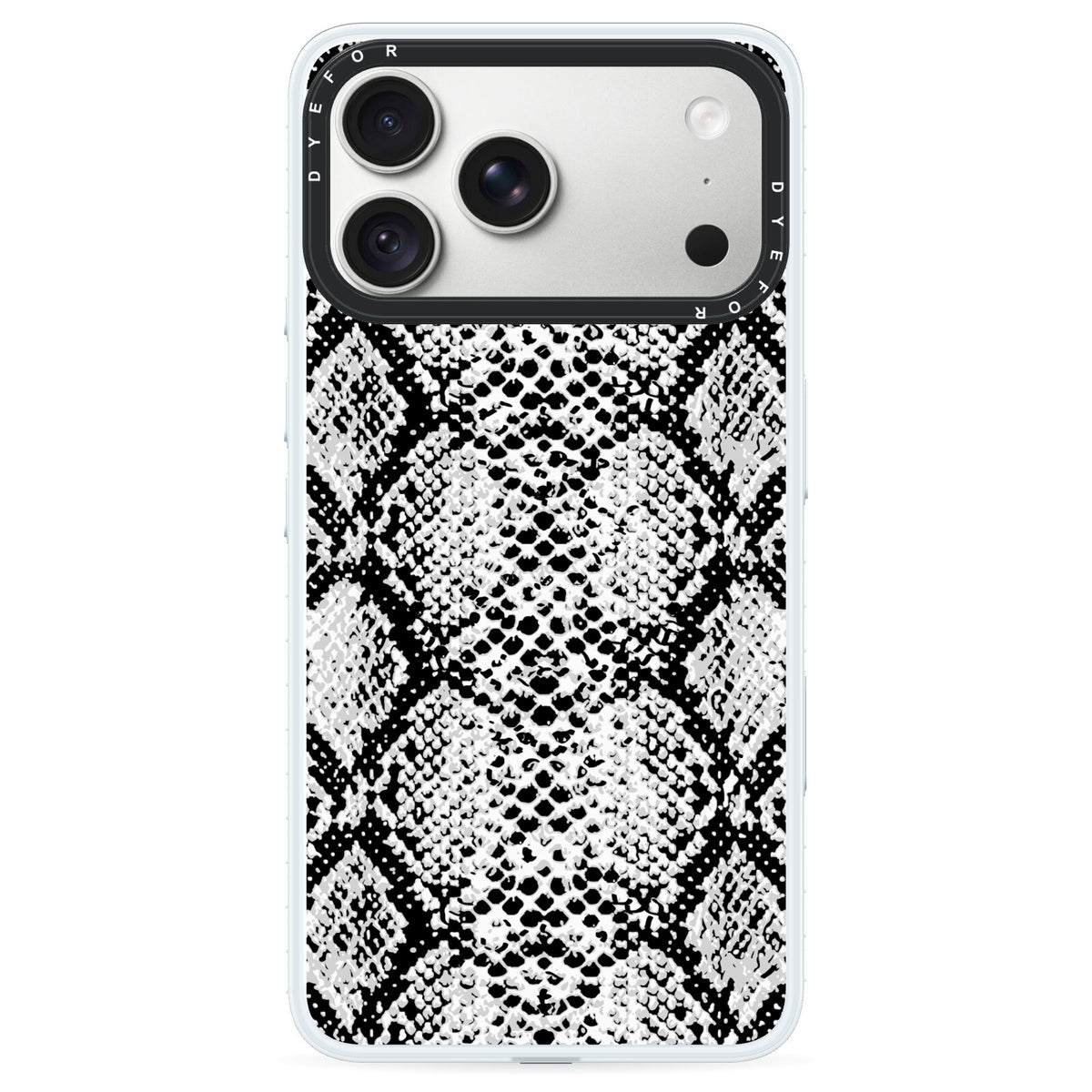 Black Snakeskin iPhone 18 Pro Max Black Impact Pre order Case on Silver phone