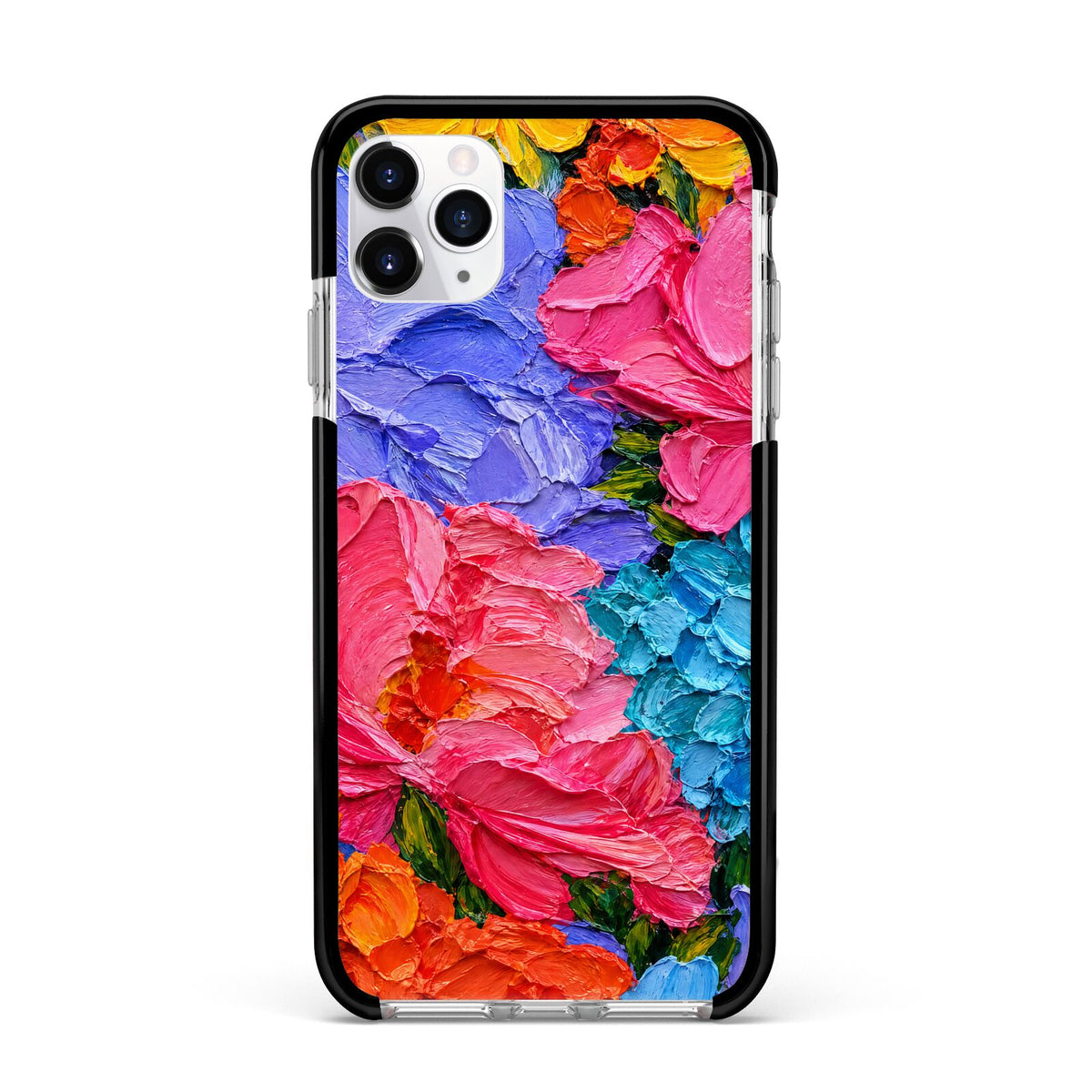 Bloom Riot Apple iPhone 11 Pro Max in Silver with Black Impact Case
