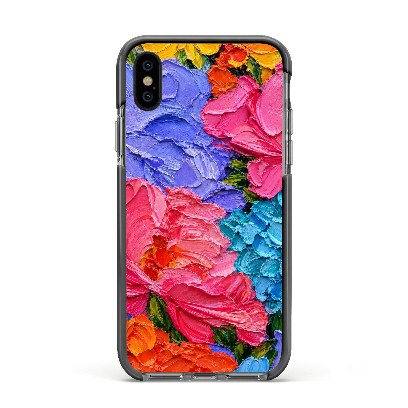 Bloom Riot Apple iPhone Xs Impact Case Black Edge on Black Phone