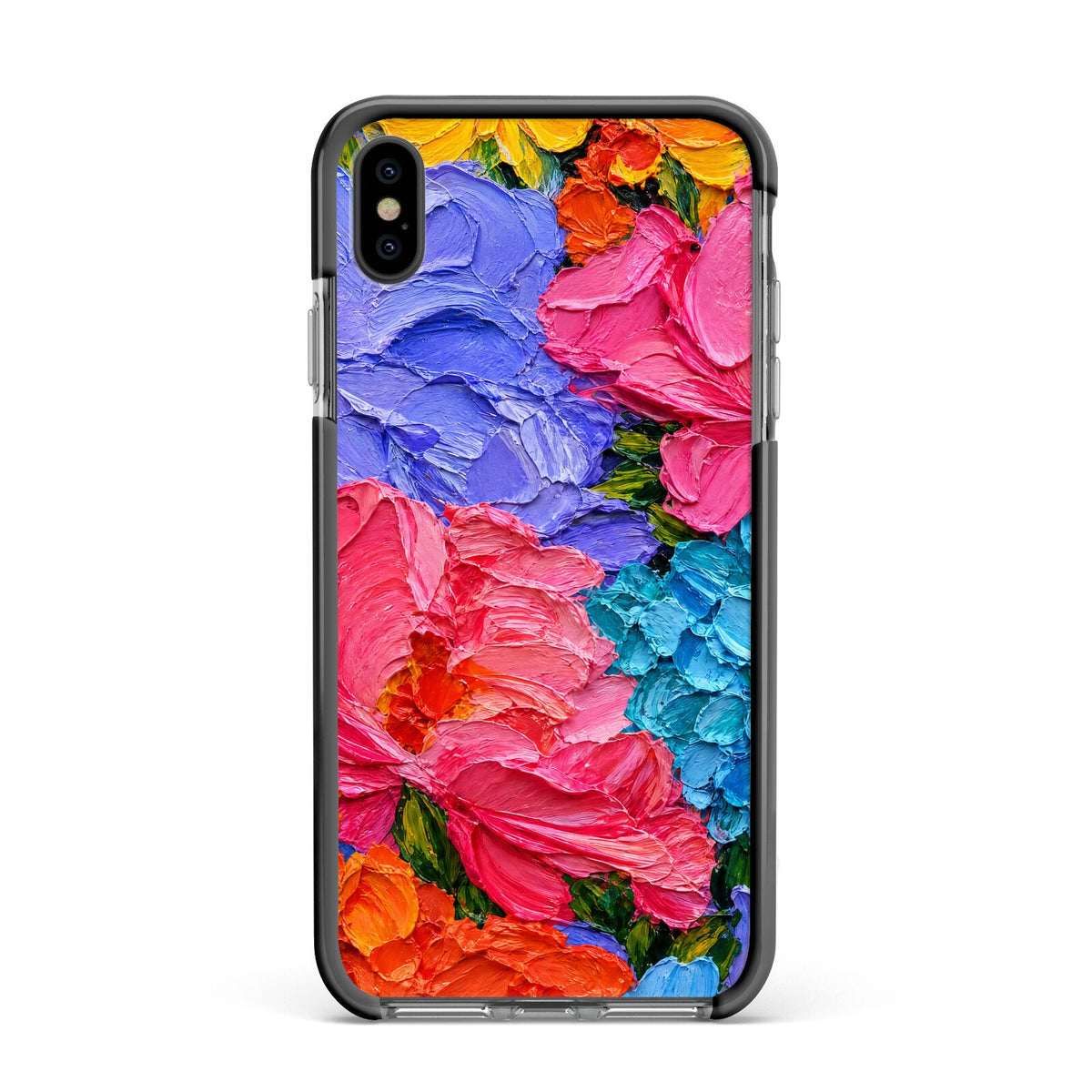 Bloom Riot Apple iPhone Xs Max Impact Case Black Edge on Black Phone