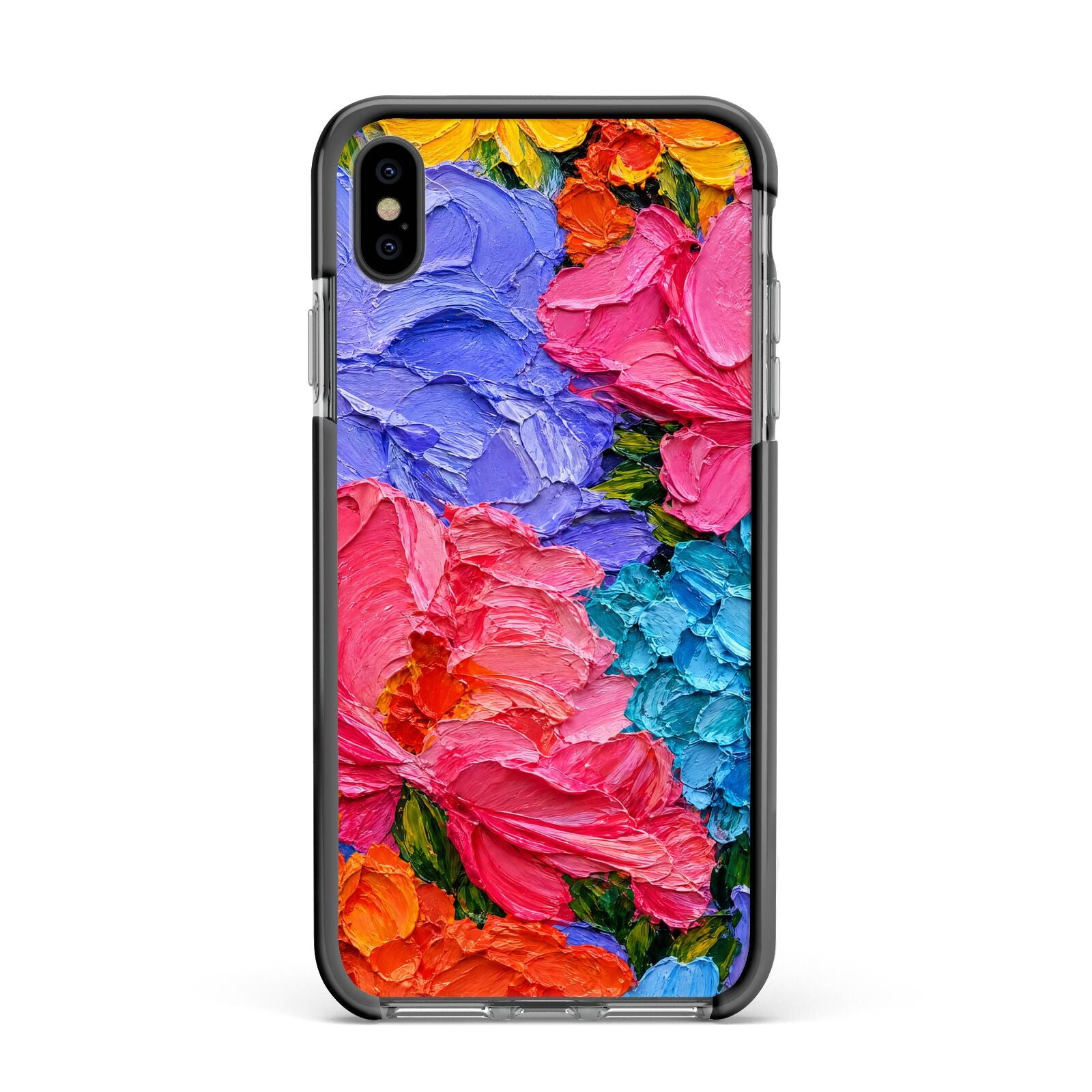 Bloom Riot Apple iPhone Xs Max Impact Case Black Edge on Black Phone
