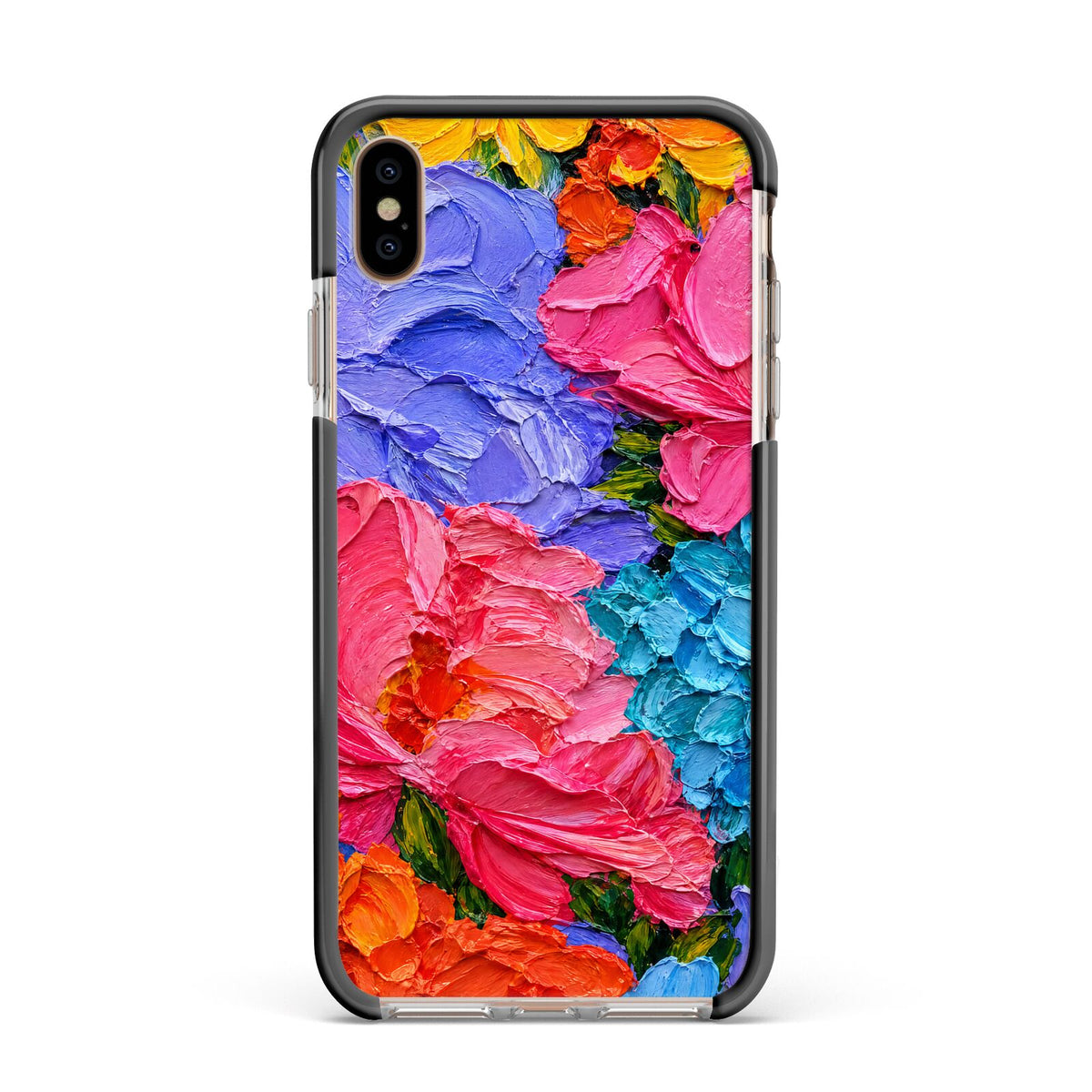 Bloom Riot Apple iPhone Xs Max Impact Case Black Edge on Gold Phone