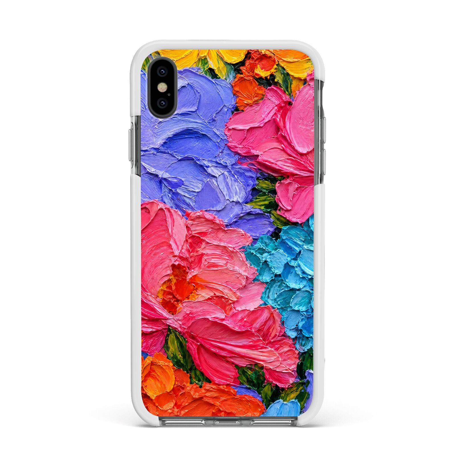 Bloom Riot Apple iPhone Xs Max Impact Case White Edge on Black Phone