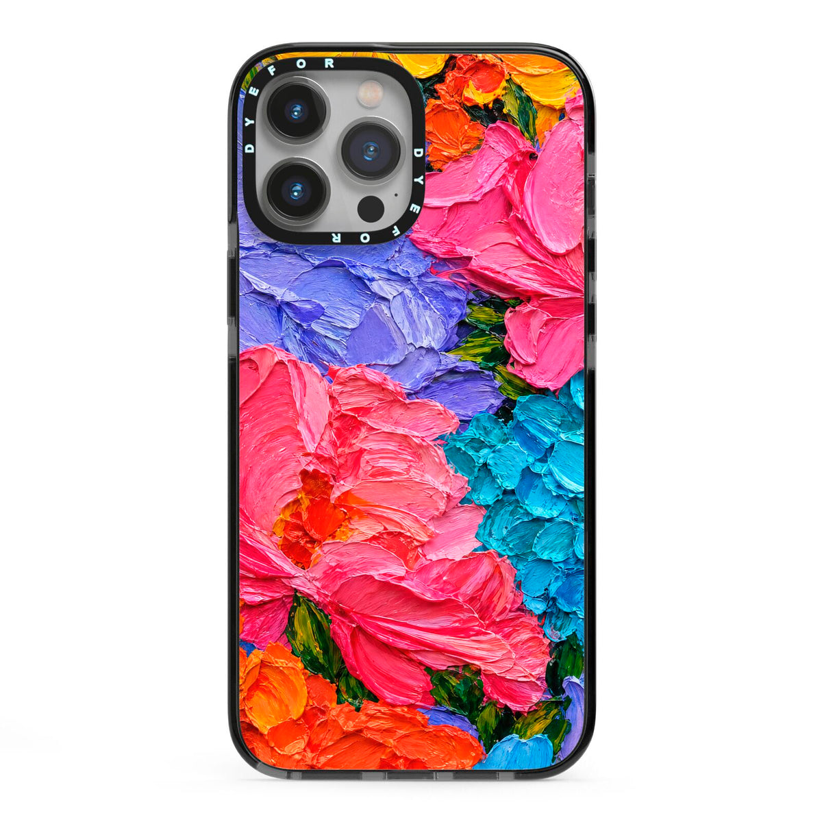 Bloom Riot iPhone 13 Pro Max Black Impact Case on Silver phone
