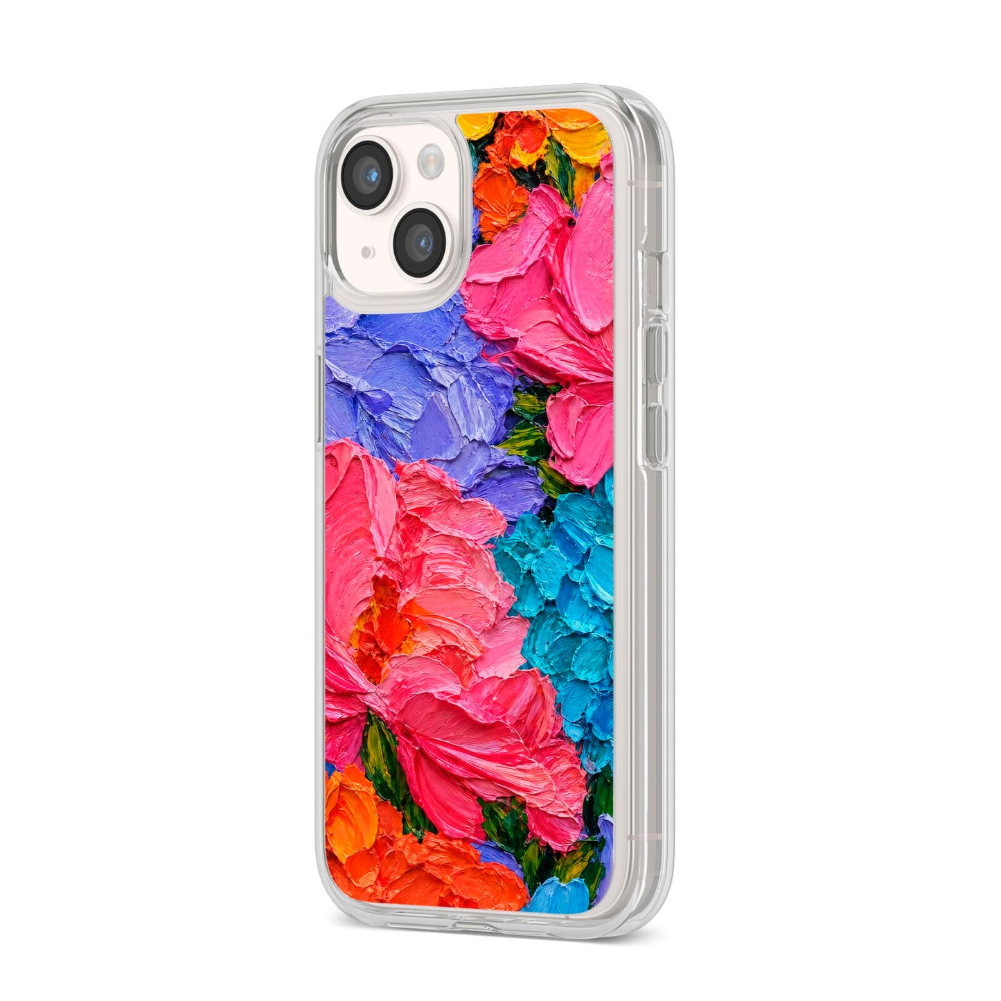 Bloom Riot iPhone 14 Clear Tough Case Starlight Angled Image