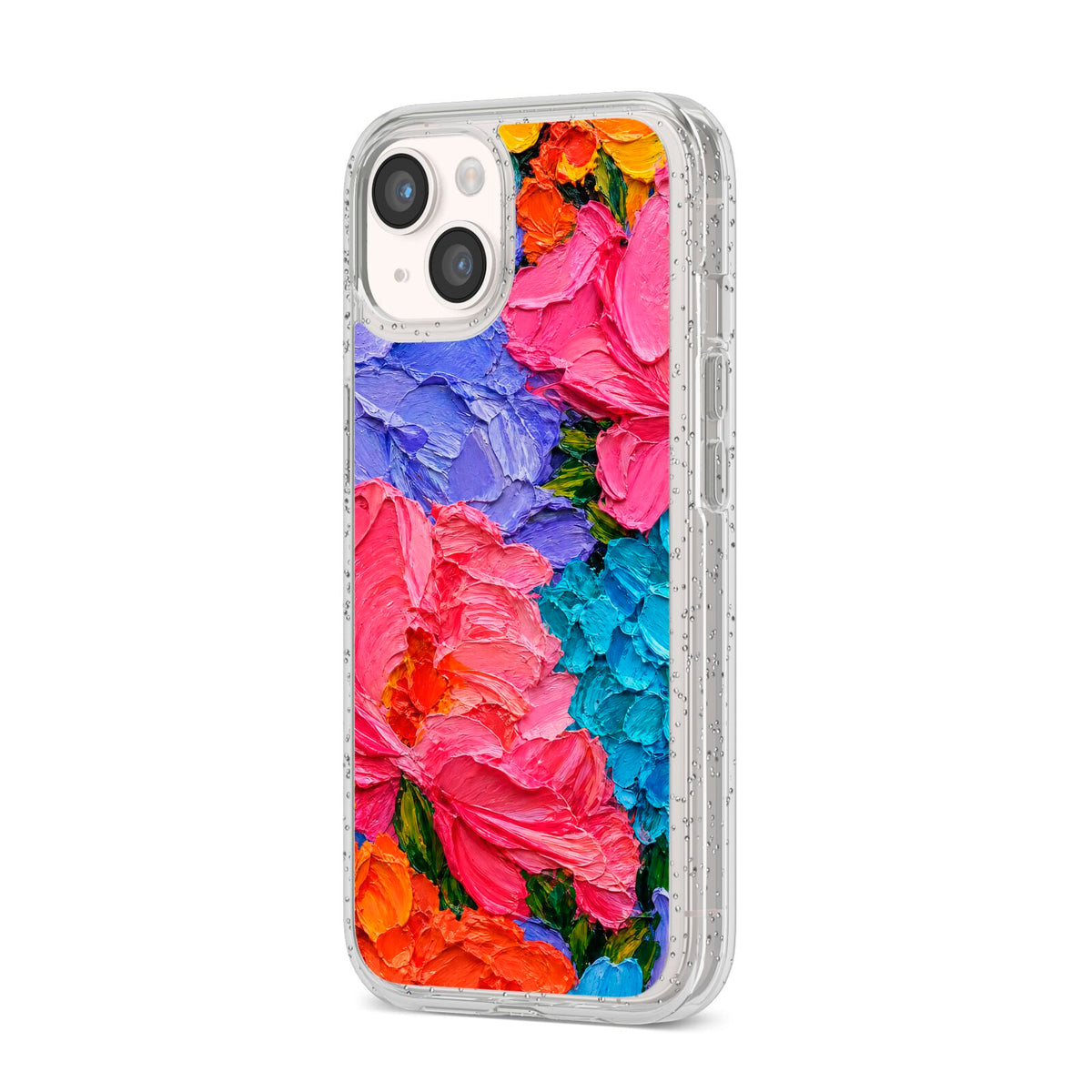 Bloom Riot iPhone 14 Glitter Tough Case Starlight Angled Image