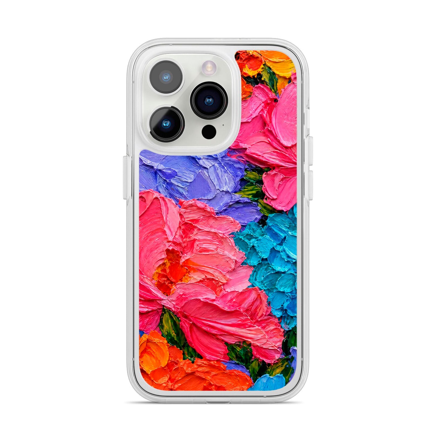 Bloom Riot iPhone 14 Pro Clear Tough Case Silver