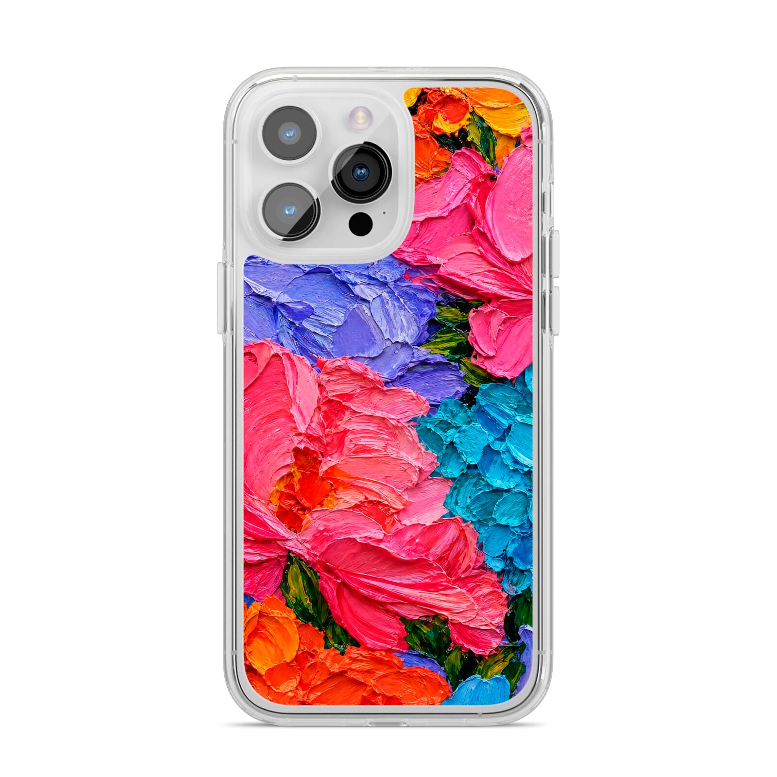 Bloom Riot iPhone 14 Pro Max Clear Tough Case Silver