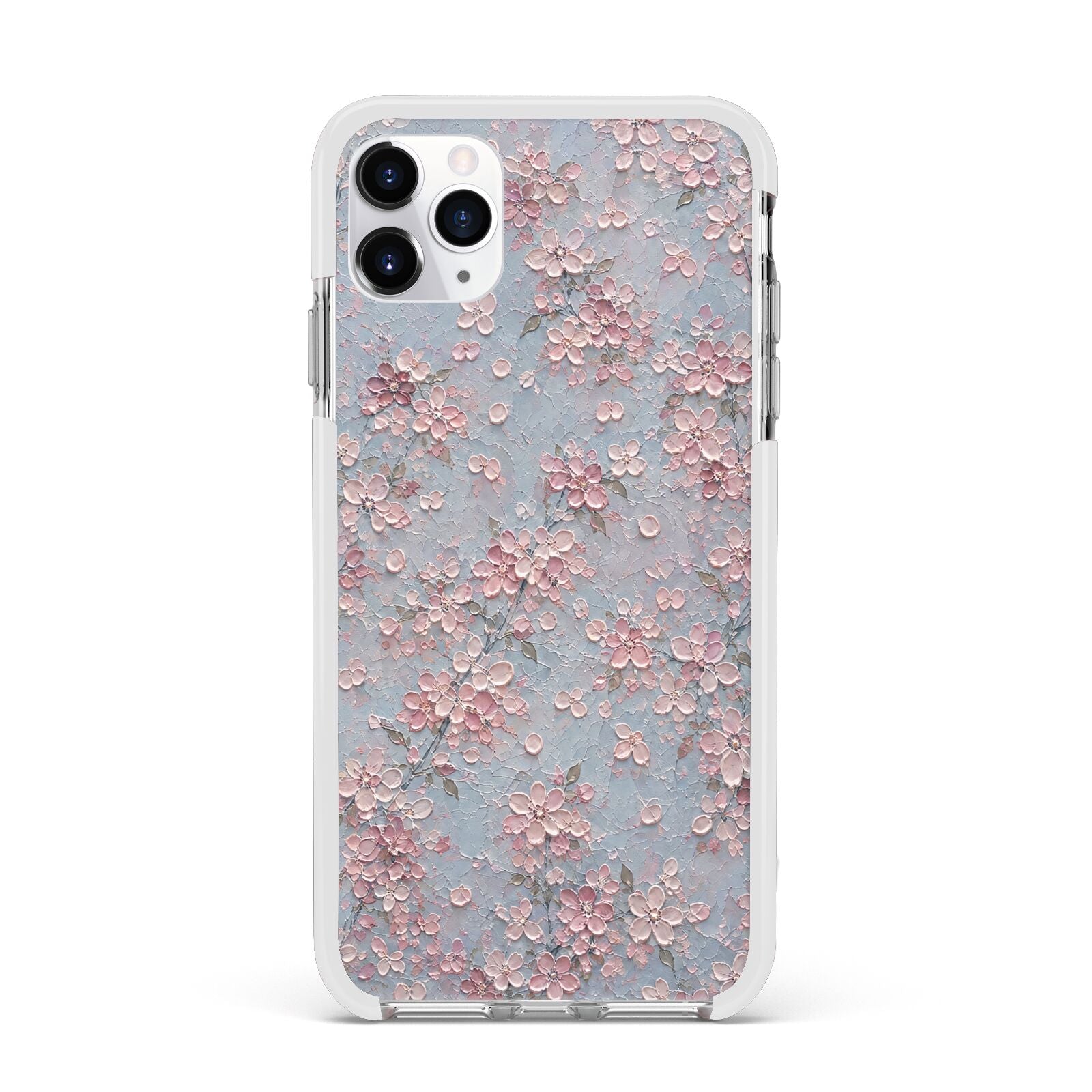 Blossom Haze Apple iPhone 11 Pro Max in Silver with White Impact Case