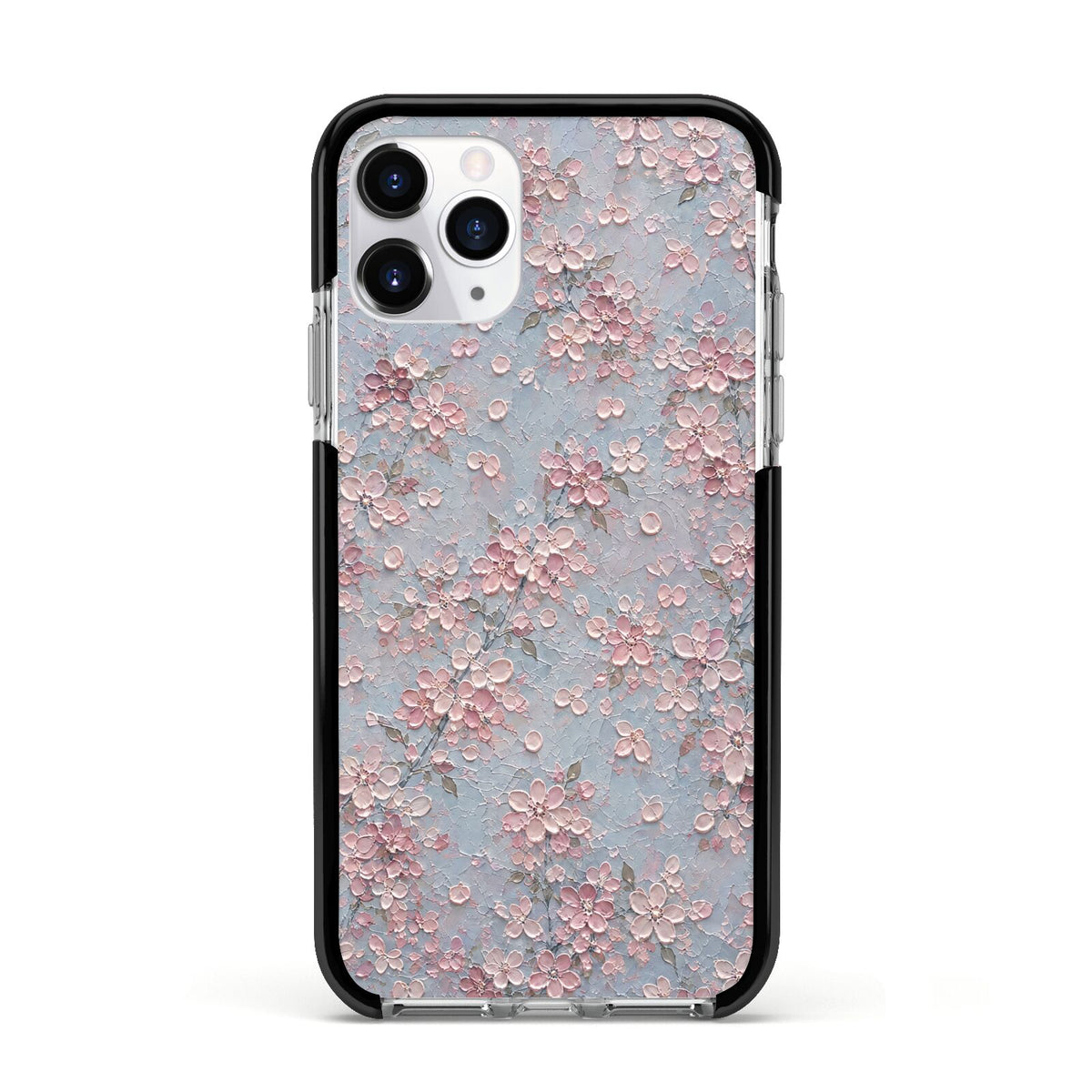 Blossom Haze Apple iPhone 11 Pro in Silver with Black Impact Case