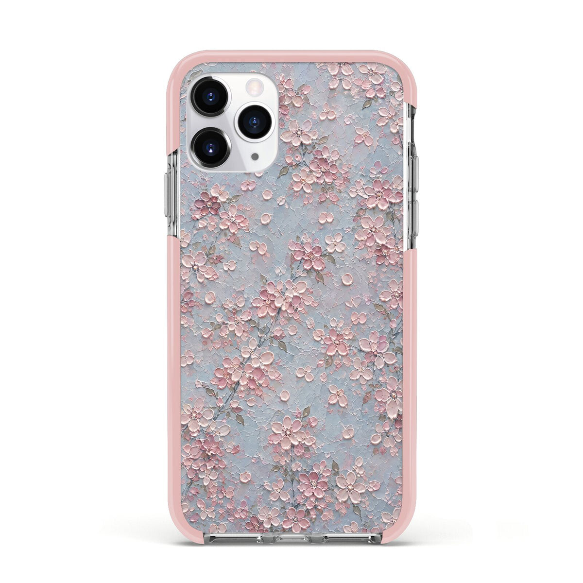 Blossom Haze Apple iPhone 11 Pro in Silver with Pink Impact Case
