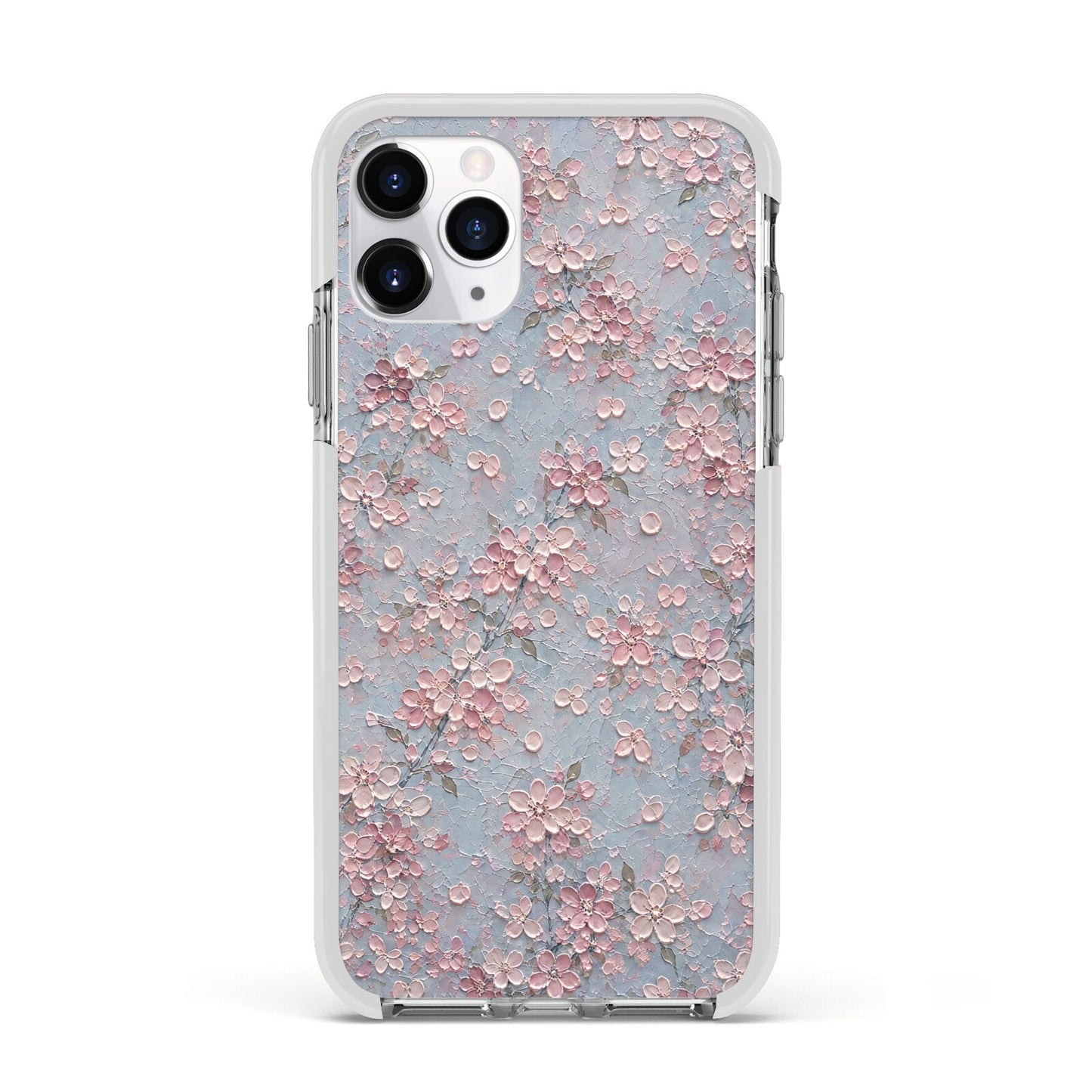 Blossom Haze Apple iPhone 11 Pro in Silver with White Impact Case