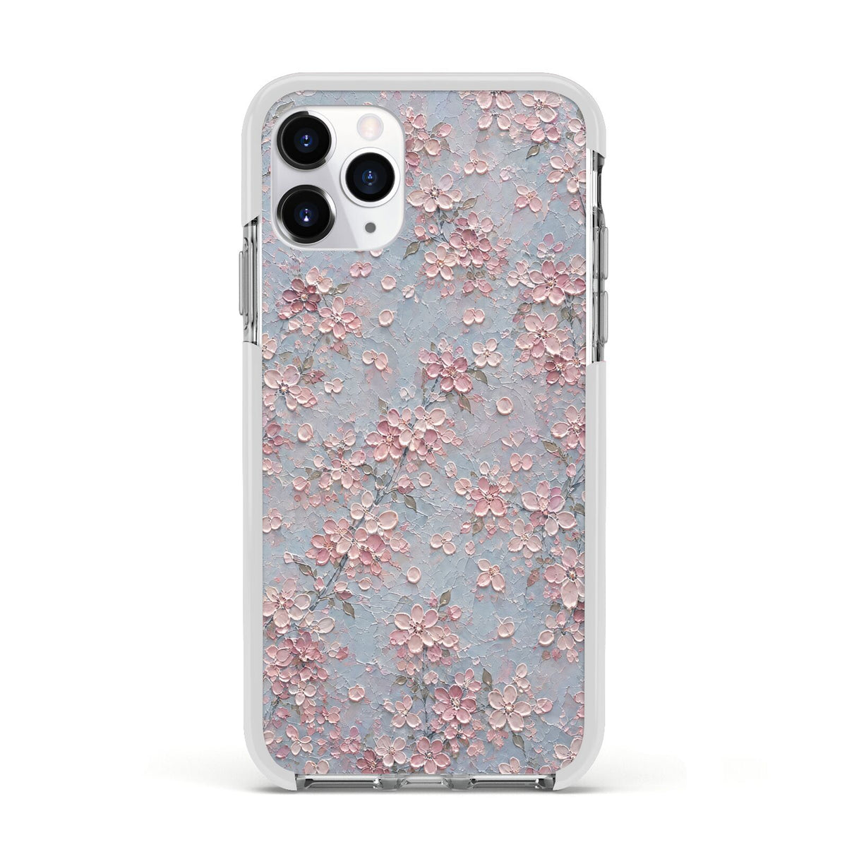 Blossom Haze Apple iPhone 11 Pro in Silver with White Impact Case