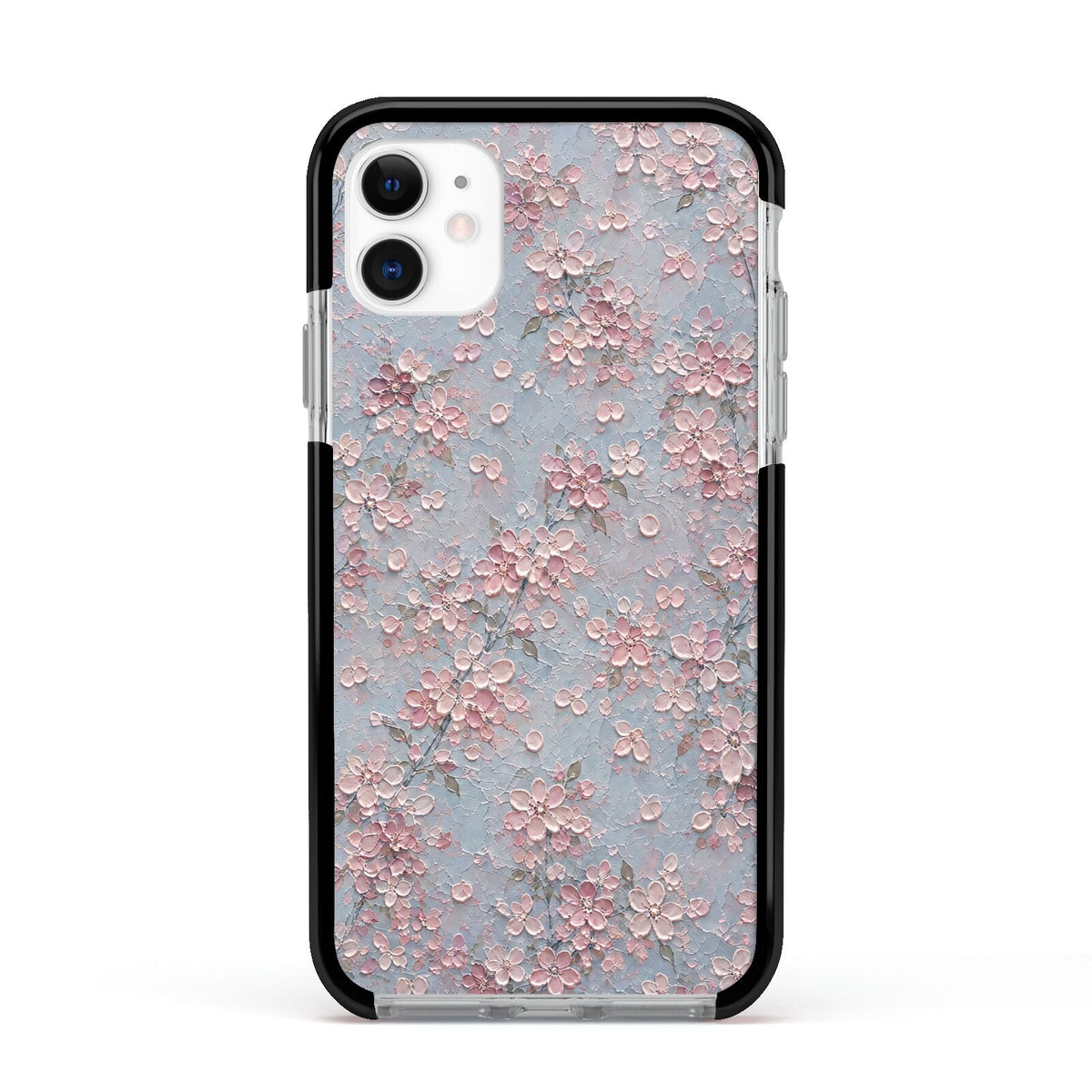Blossom Haze Apple iPhone 11 in White with Black Impact Case