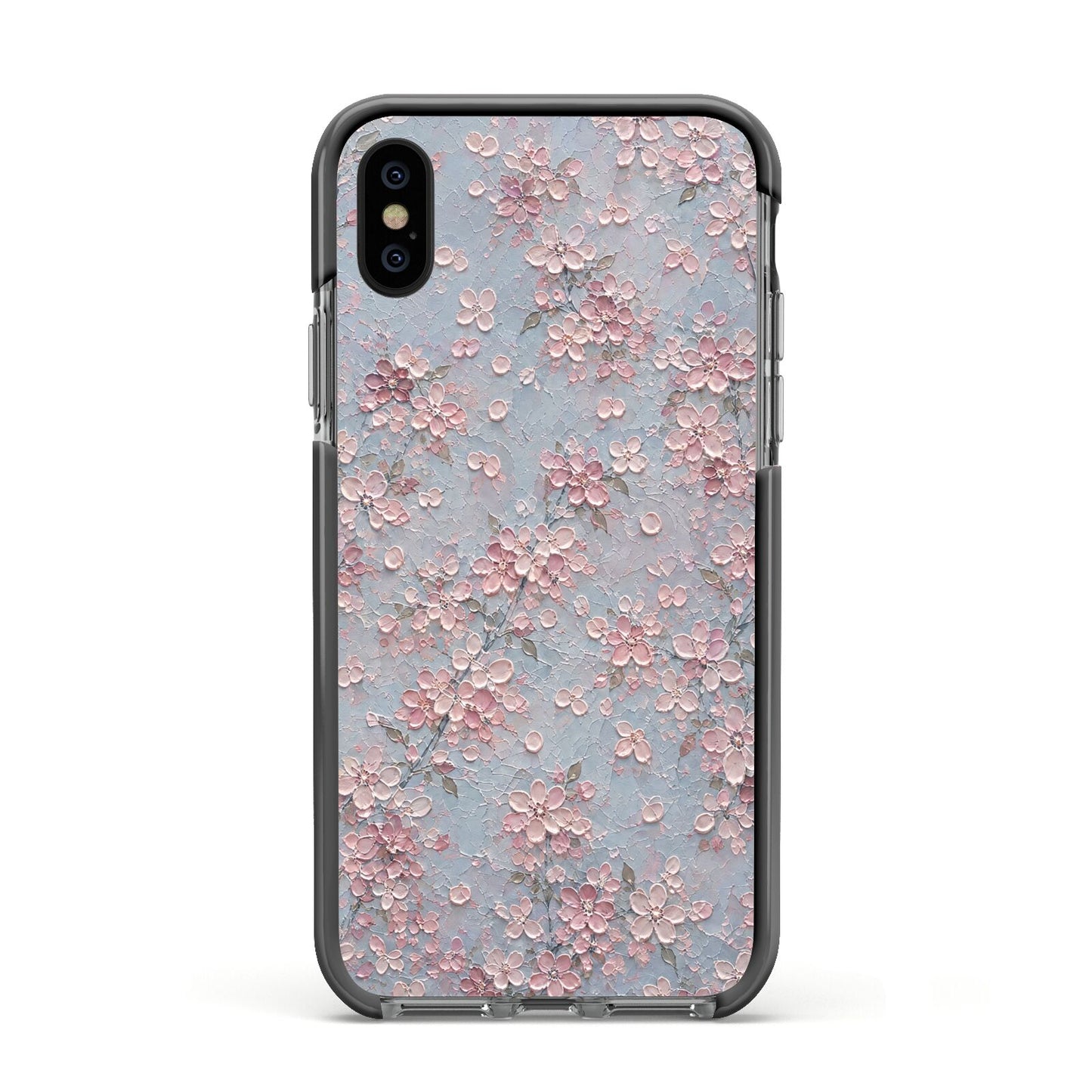 Blossom Haze Apple iPhone Xs Impact Case Black Edge on Black Phone