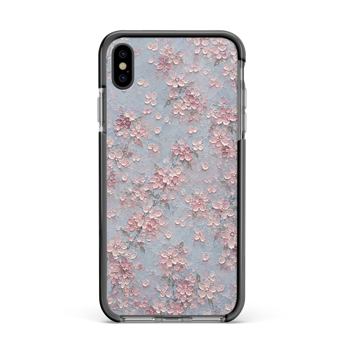 Blossom Haze Apple iPhone Xs Max Impact Case Black Edge on Black Phone
