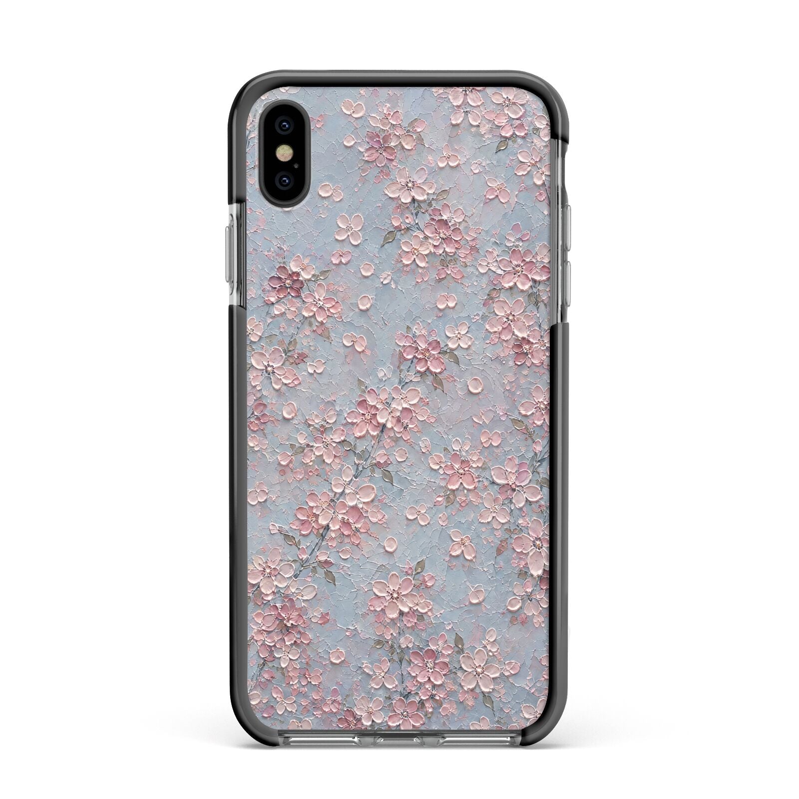 Blossom Haze Apple iPhone Xs Max Impact Case Black Edge on Black Phone