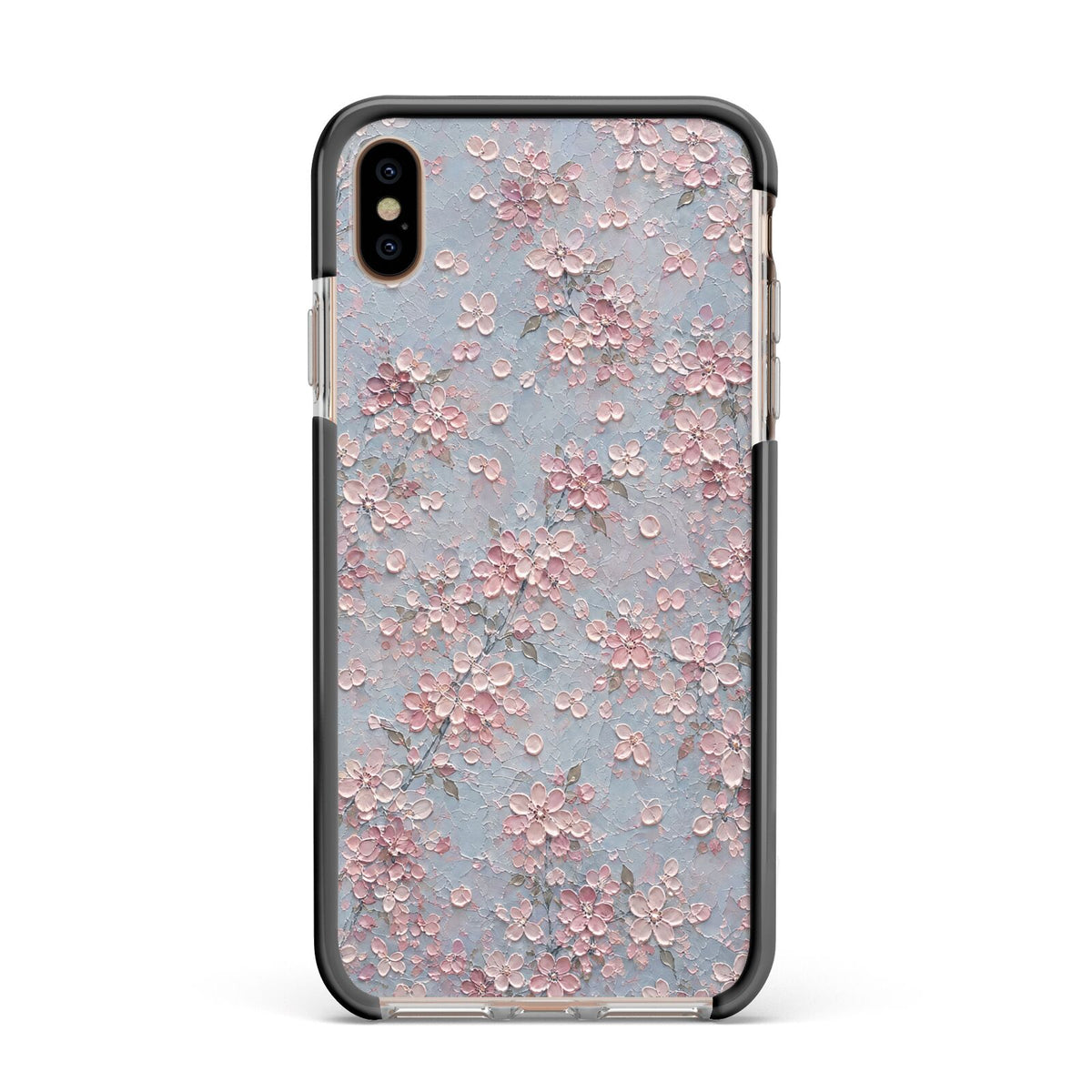 Blossom Haze Apple iPhone Xs Max Impact Case Black Edge on Gold Phone