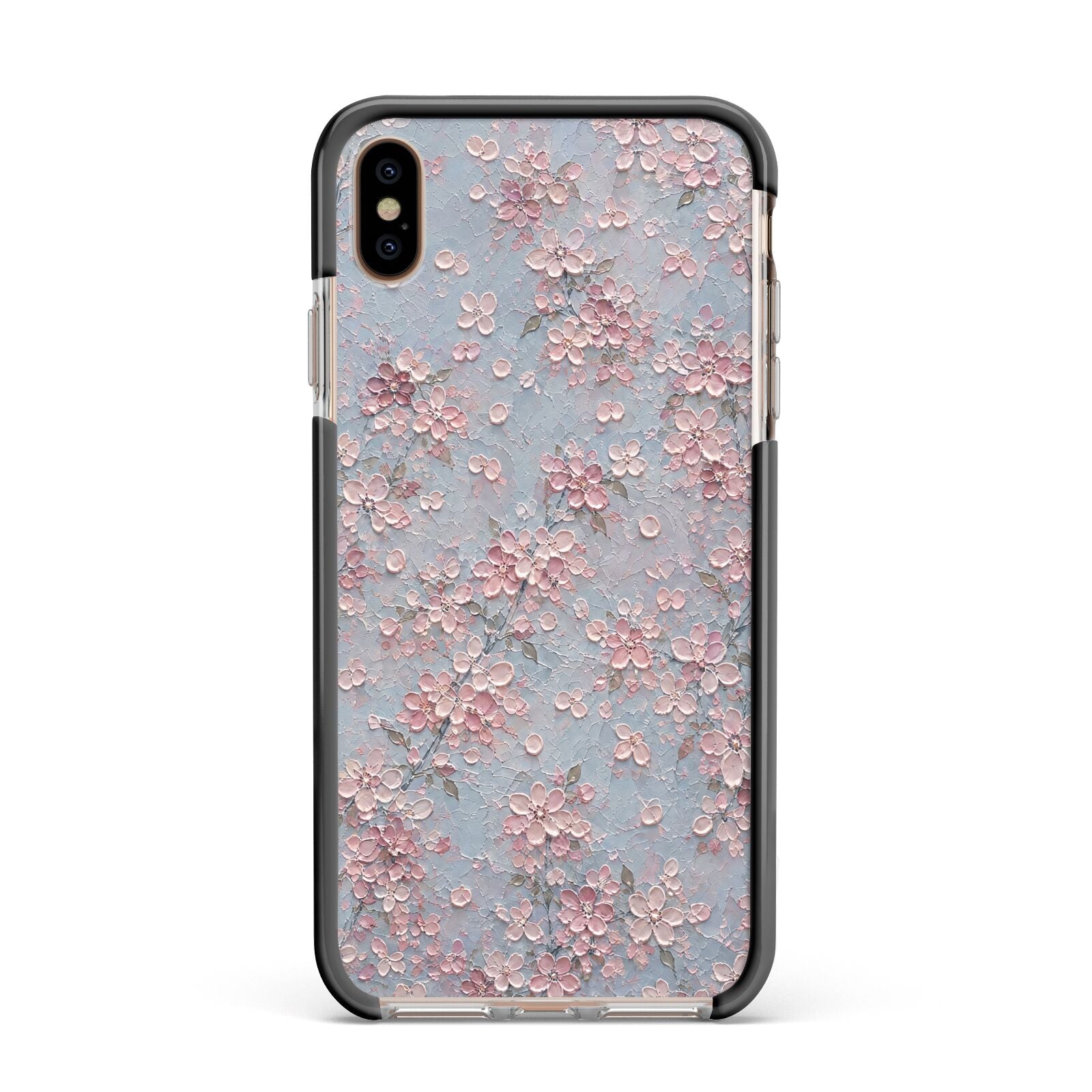 Blossom Haze Apple iPhone Xs Max Impact Case Black Edge on Gold Phone