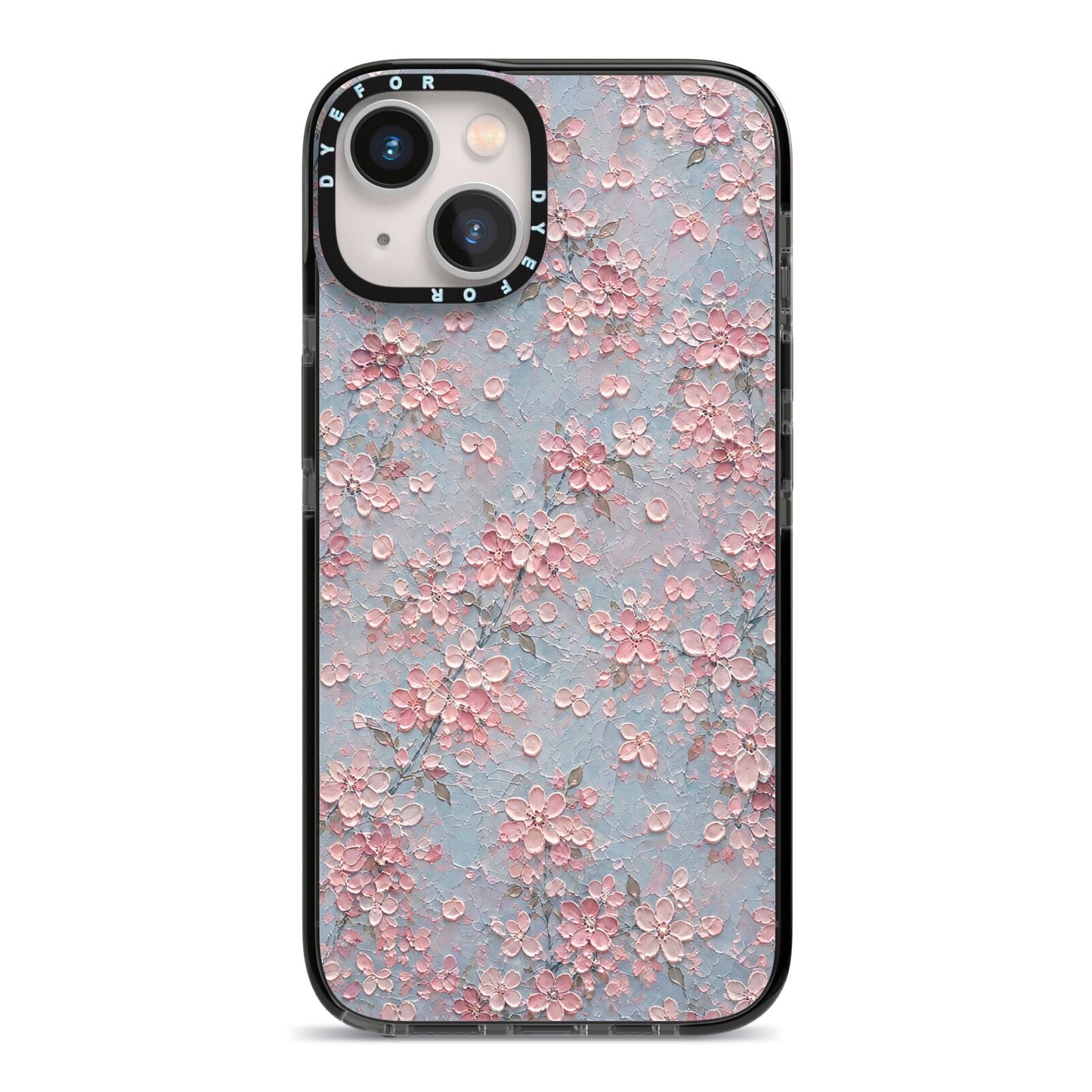 Blossom Haze iPhone 13 Black Impact Case on Silver phone