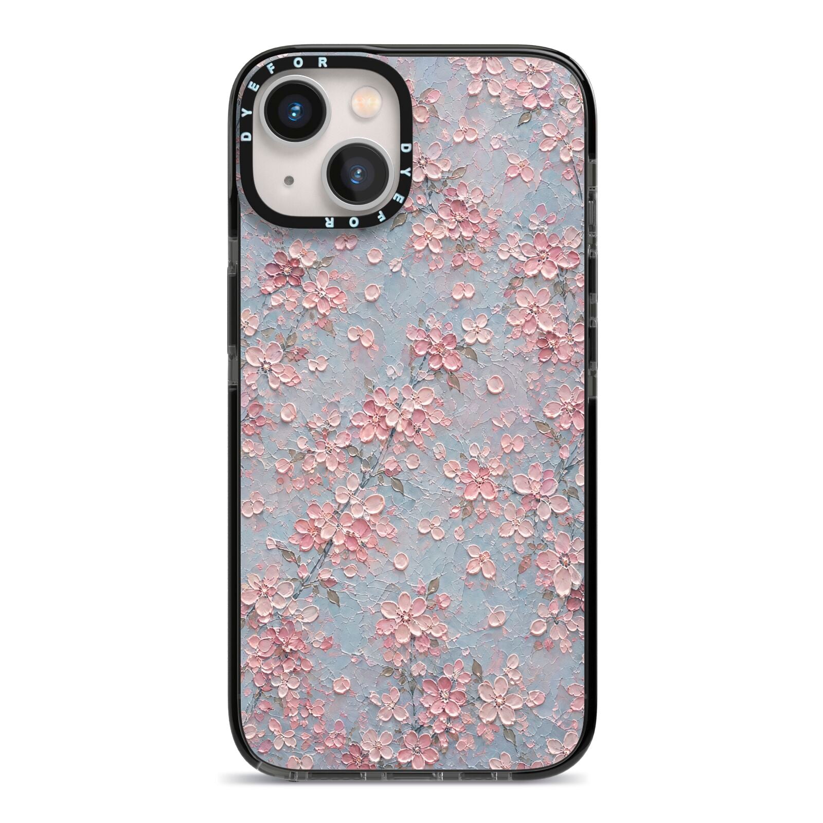 Blossom Haze iPhone 13 Black Impact Case on Silver phone
