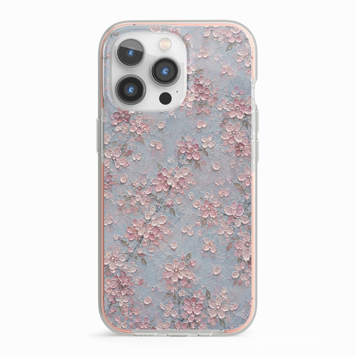 Blossom Haze iPhone 13 Pro TPU Impact Case with Pink Edges