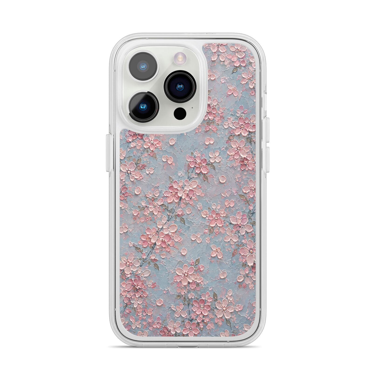 Blossom Haze iPhone 14 Pro Clear Tough Case Silver