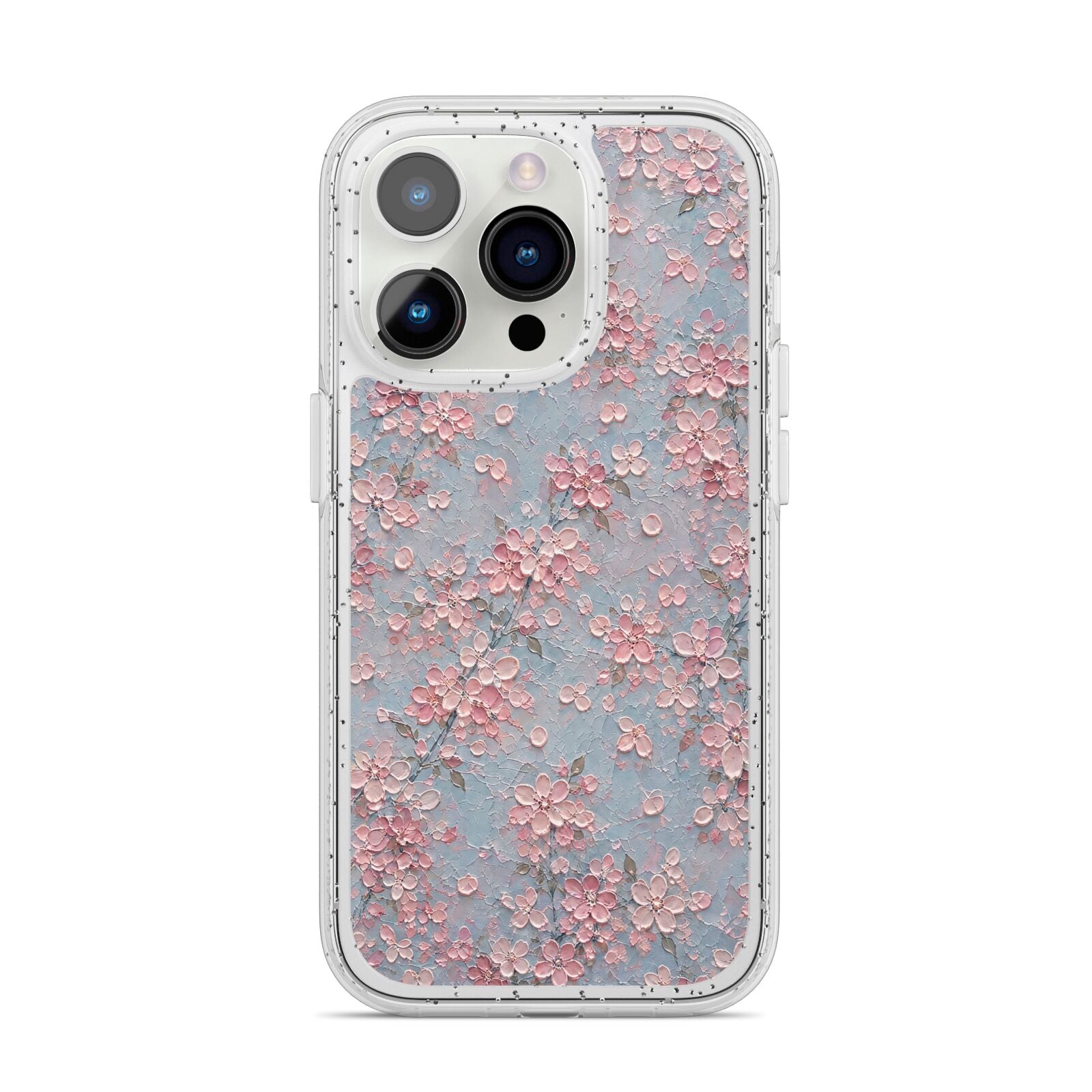 Blossom Haze iPhone 14 Pro Glitter Tough Case Silver
