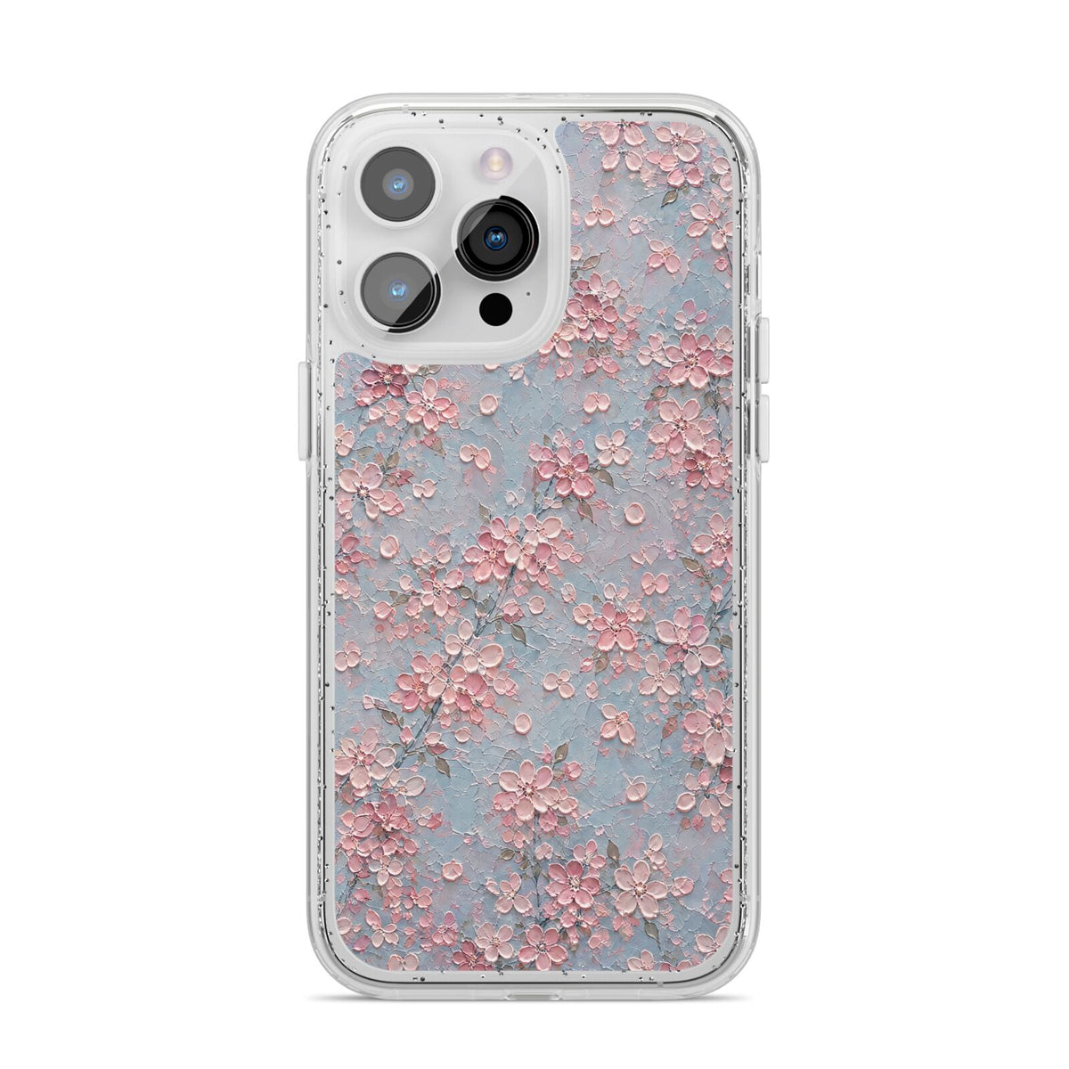 Blossom Haze iPhone 14 Pro Max Glitter Tough Case Silver