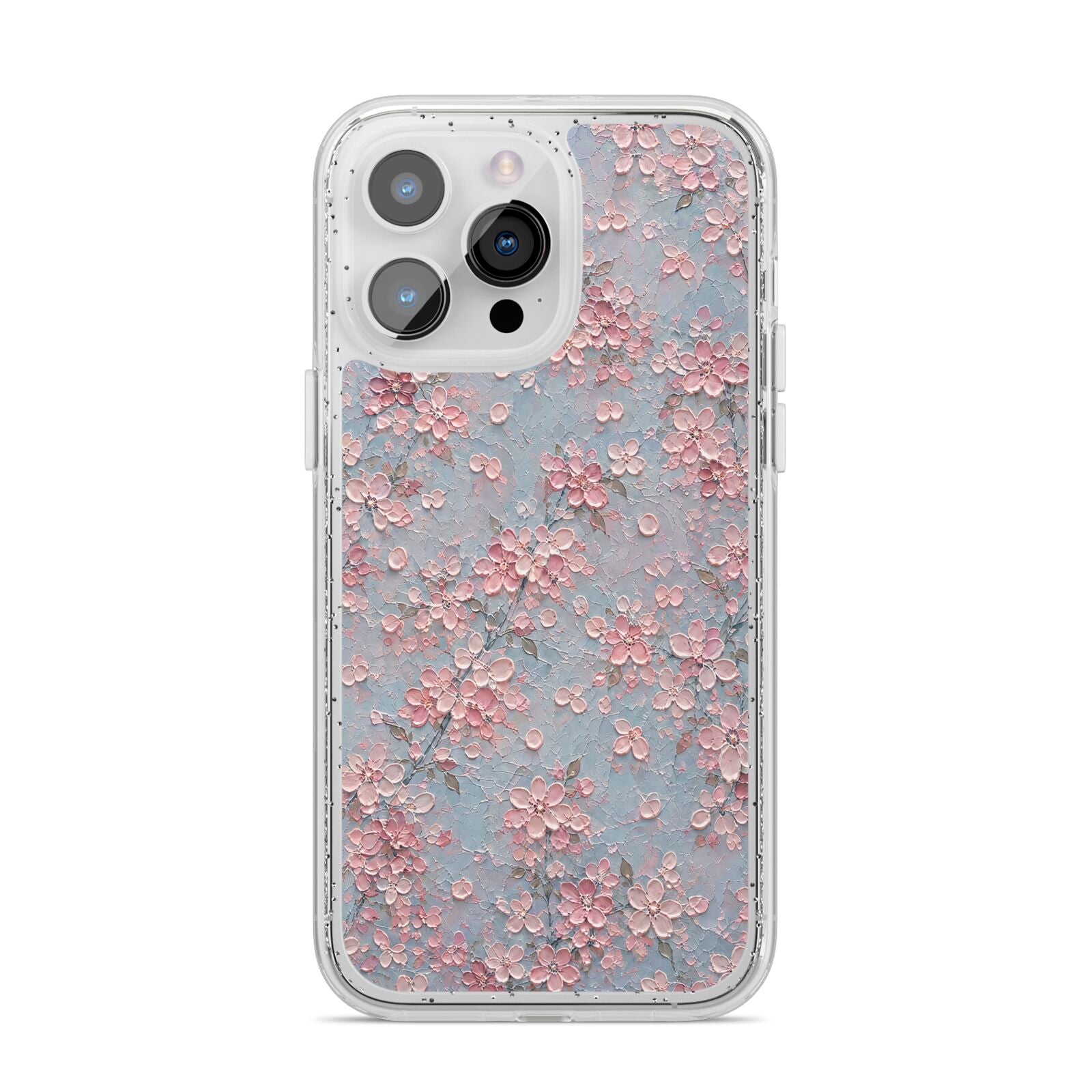 Blossom Haze iPhone 14 Pro Max Glitter Tough Case Silver